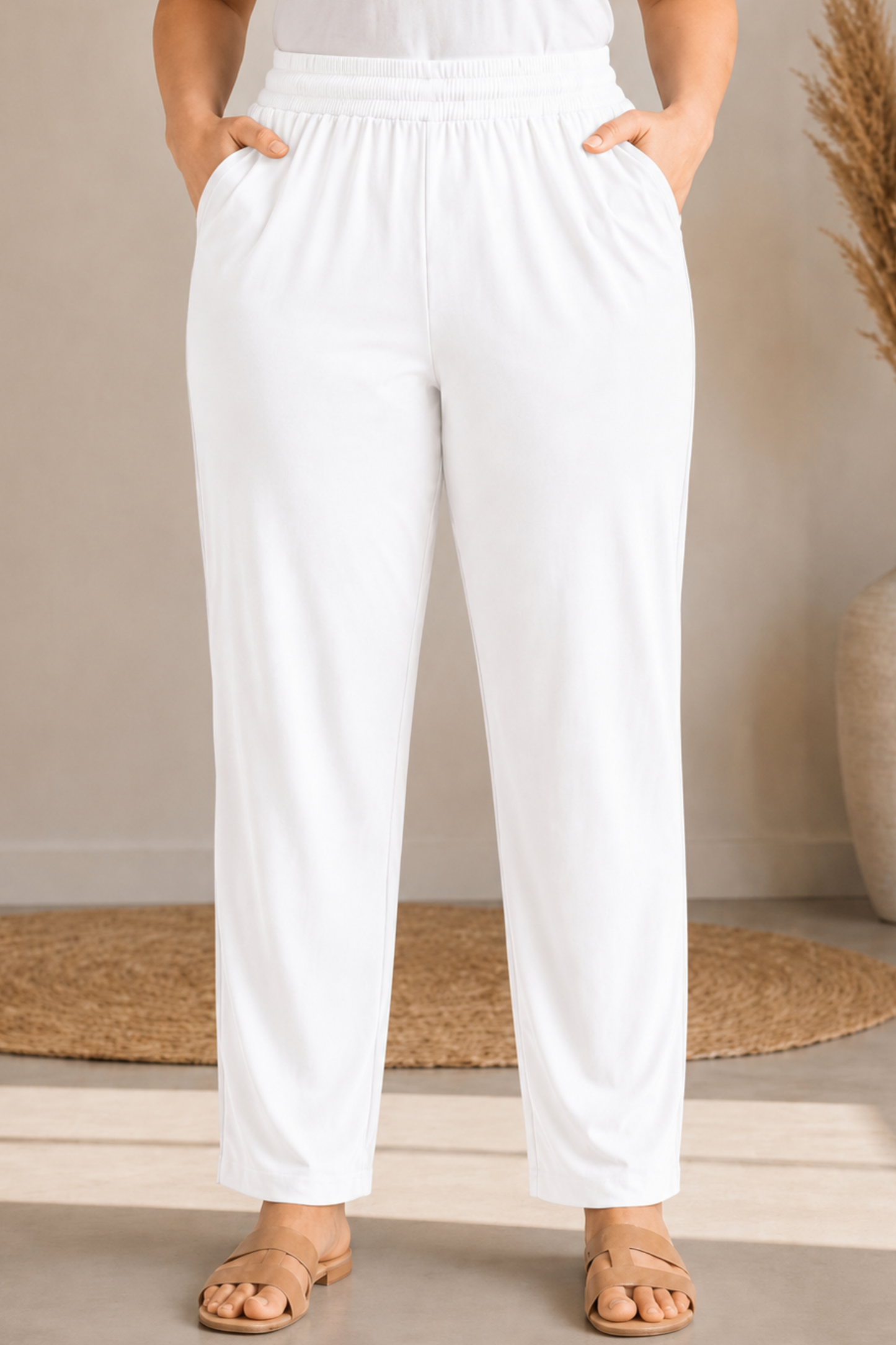 Vanilla White Everyday Cotton Kurti Pants