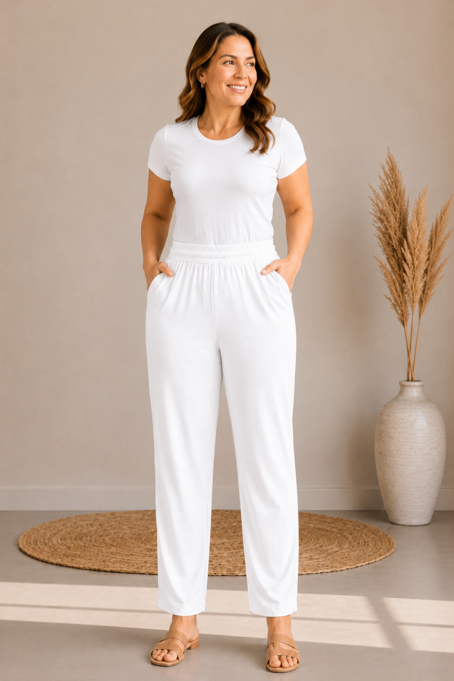 Vanilla White Everyday Cotton Kurti Pants