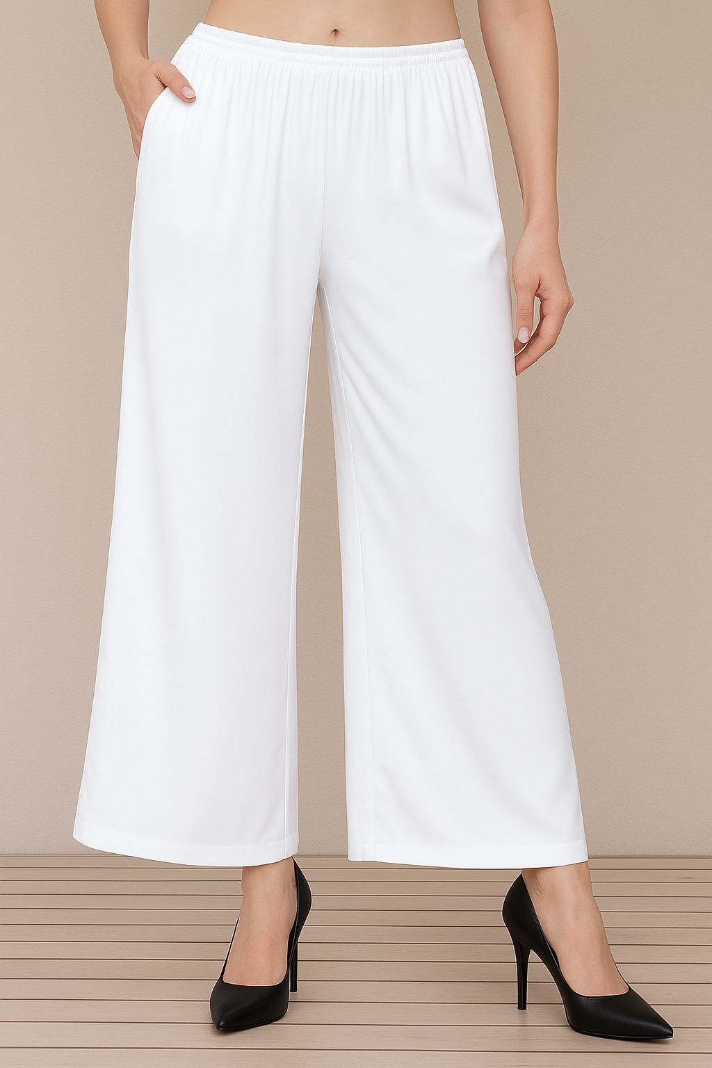 White Flared Palazzo Pant