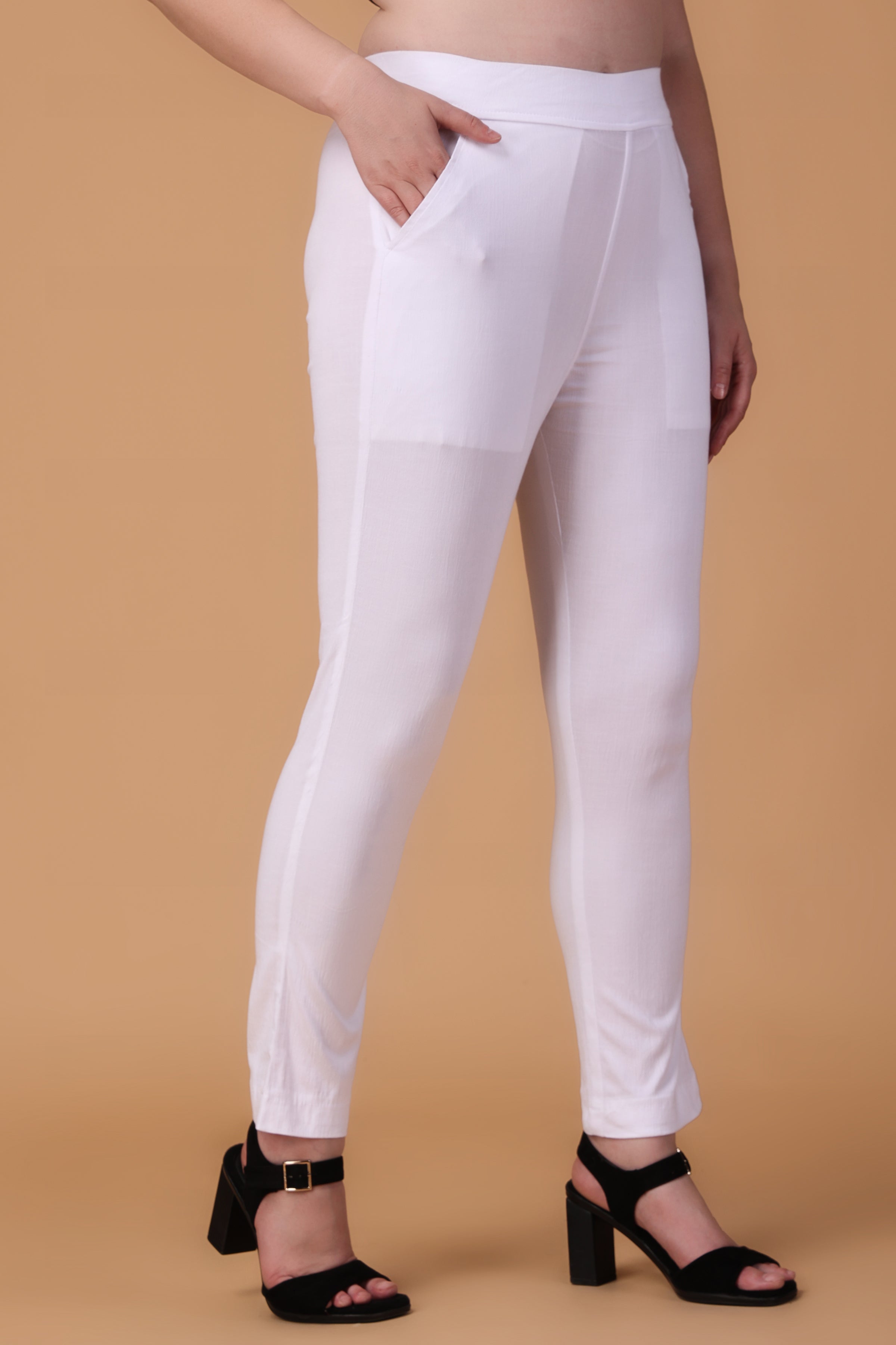 Buy White Trousers & Pants for Women by Clora Creation Online | Ajio.com