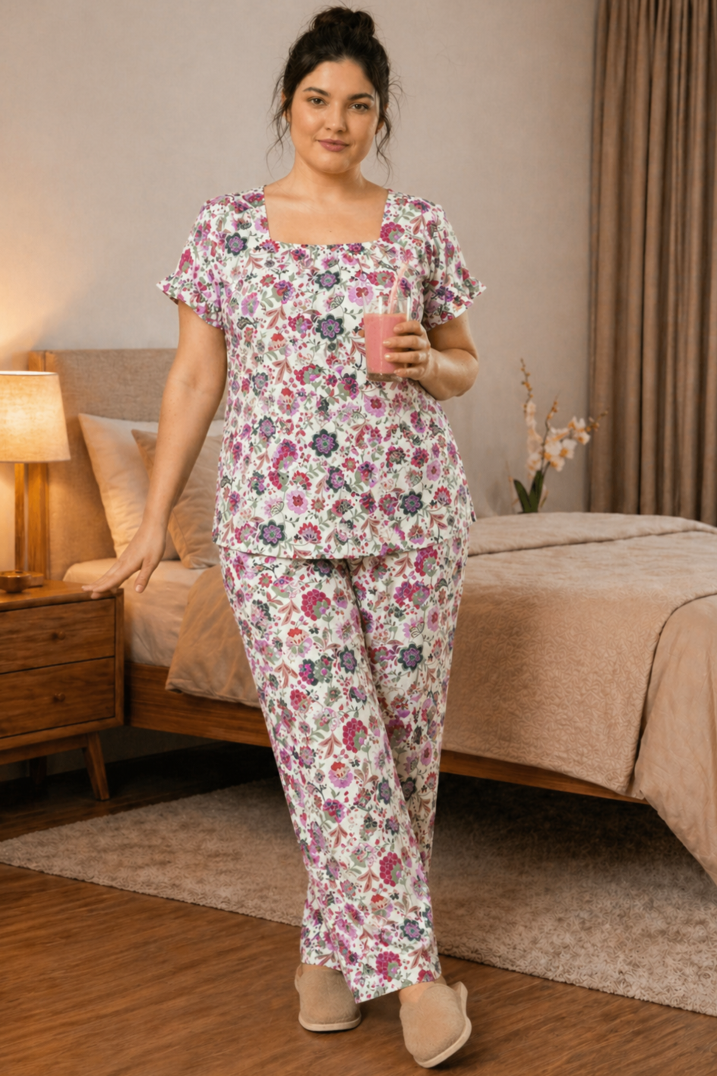 Soft Garden Rayon Night Suit