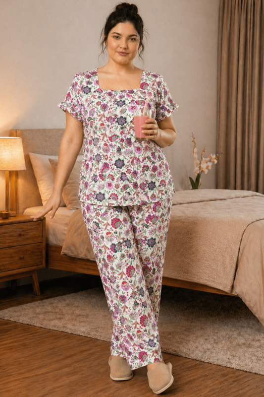 Soft Garden Rayon Night Suit