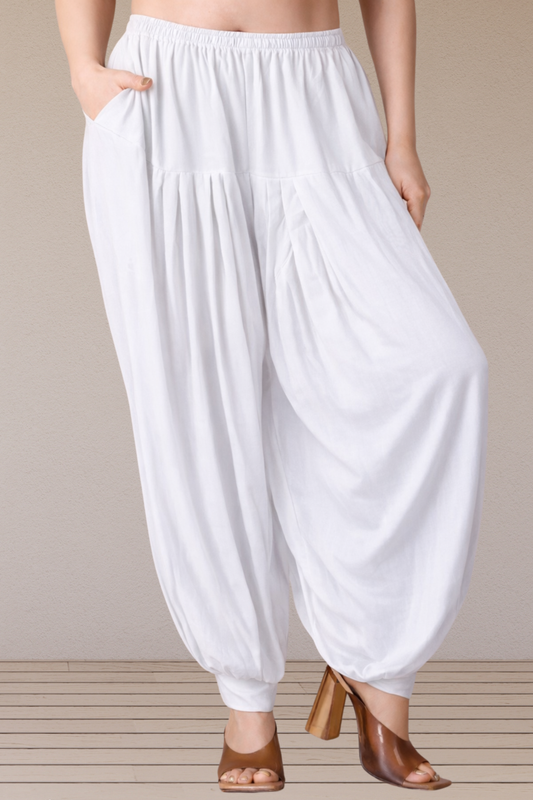 White Rayon Afghani Salwar