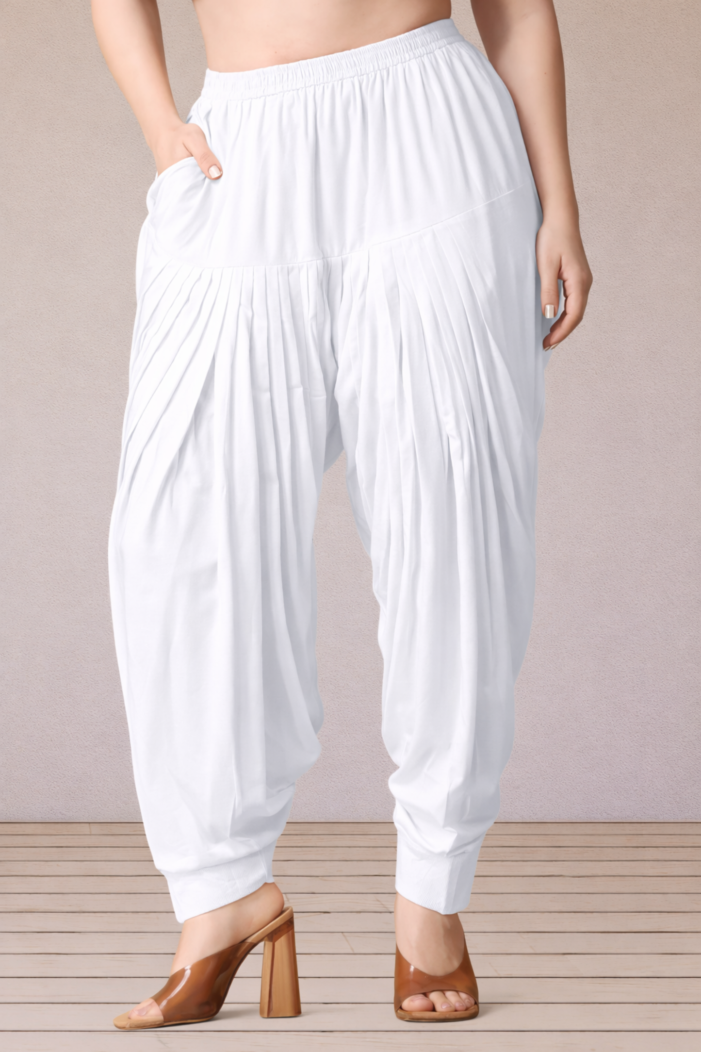 White Rayon Patiala Salwar