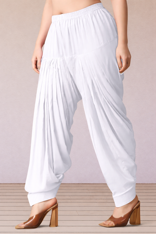 White Rayon Patiala Salwar