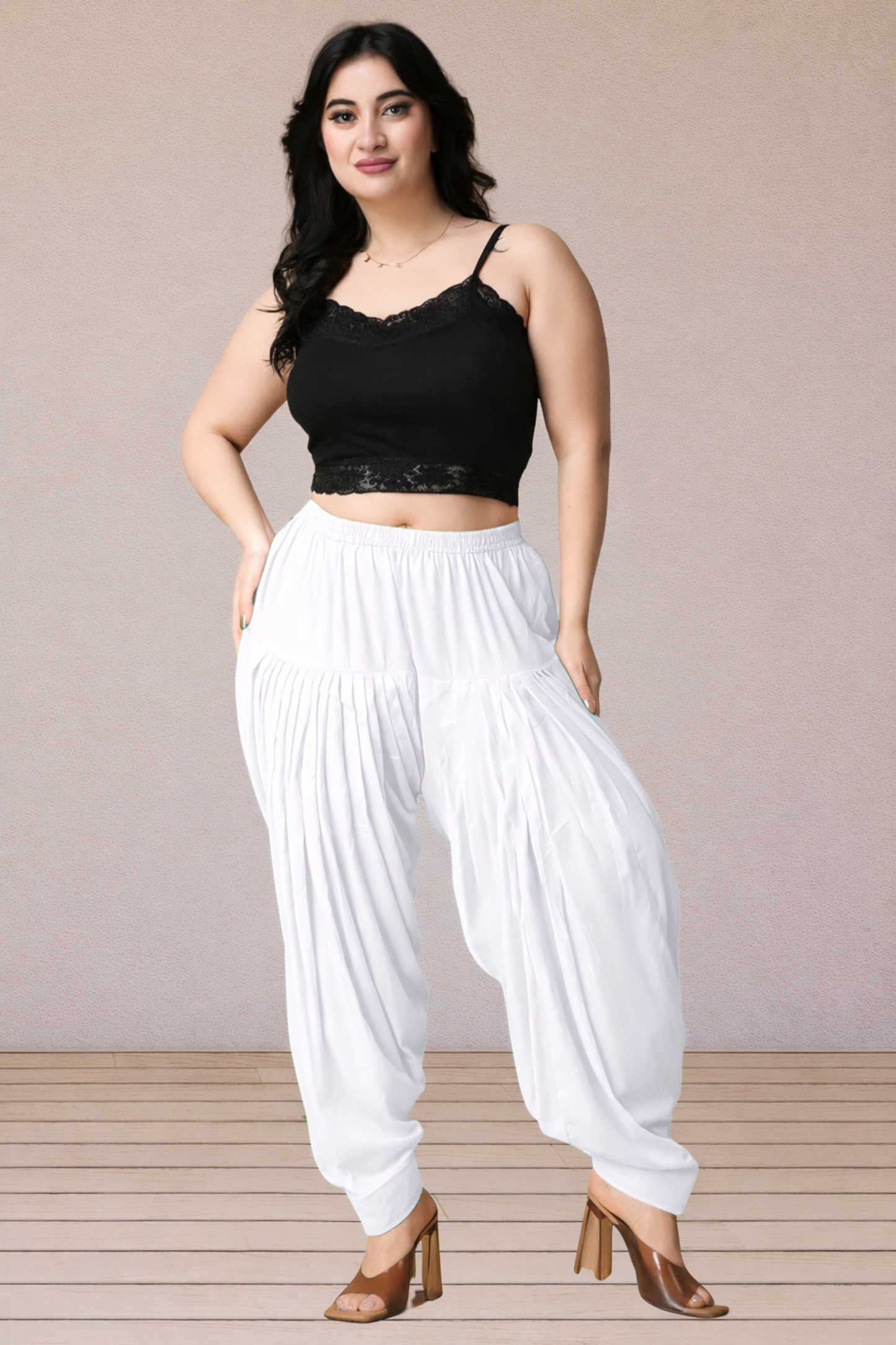 White Rayon Patiala Salwar