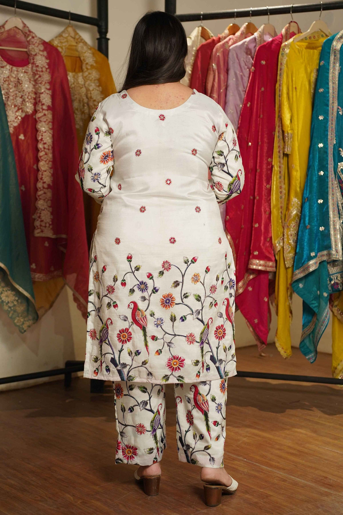 Shubhra Saaz Silk Co-ord Set with Placement Work