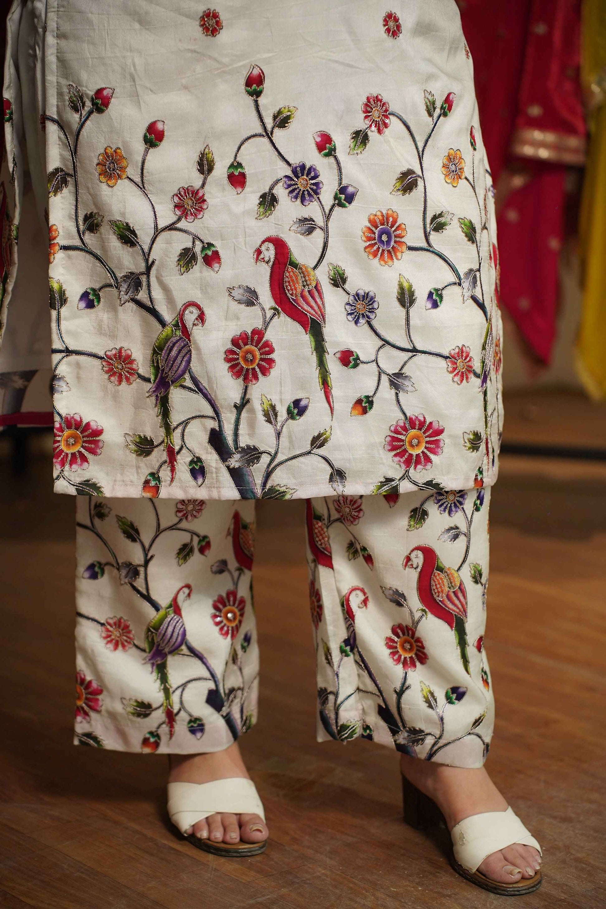 Shubhra Saaz Silk Co-ord Set with Placement Work