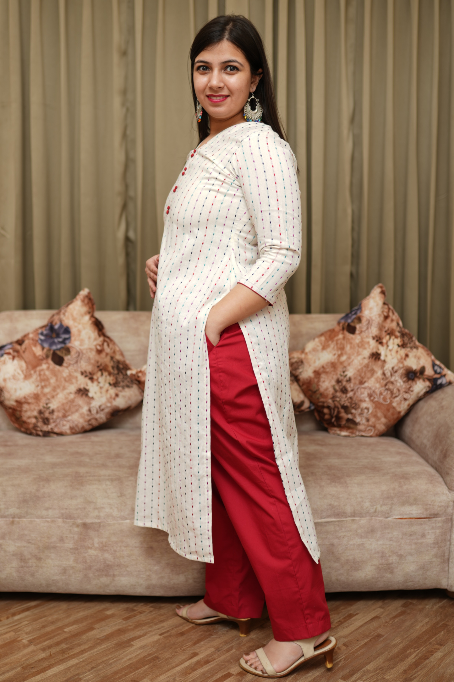 Ivory Weaves Cotton Kurta Set