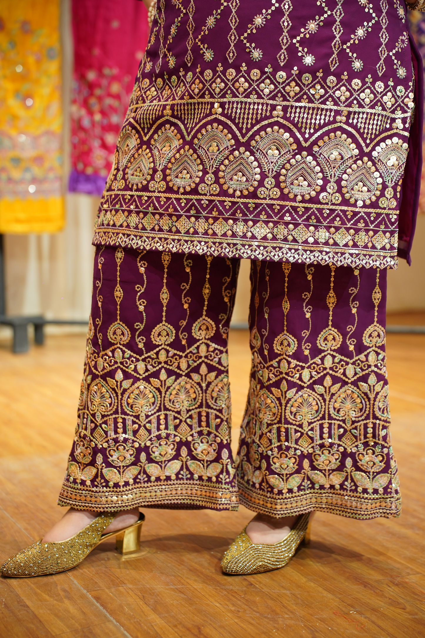 Garnet Glow Embroidered Georgette Suit