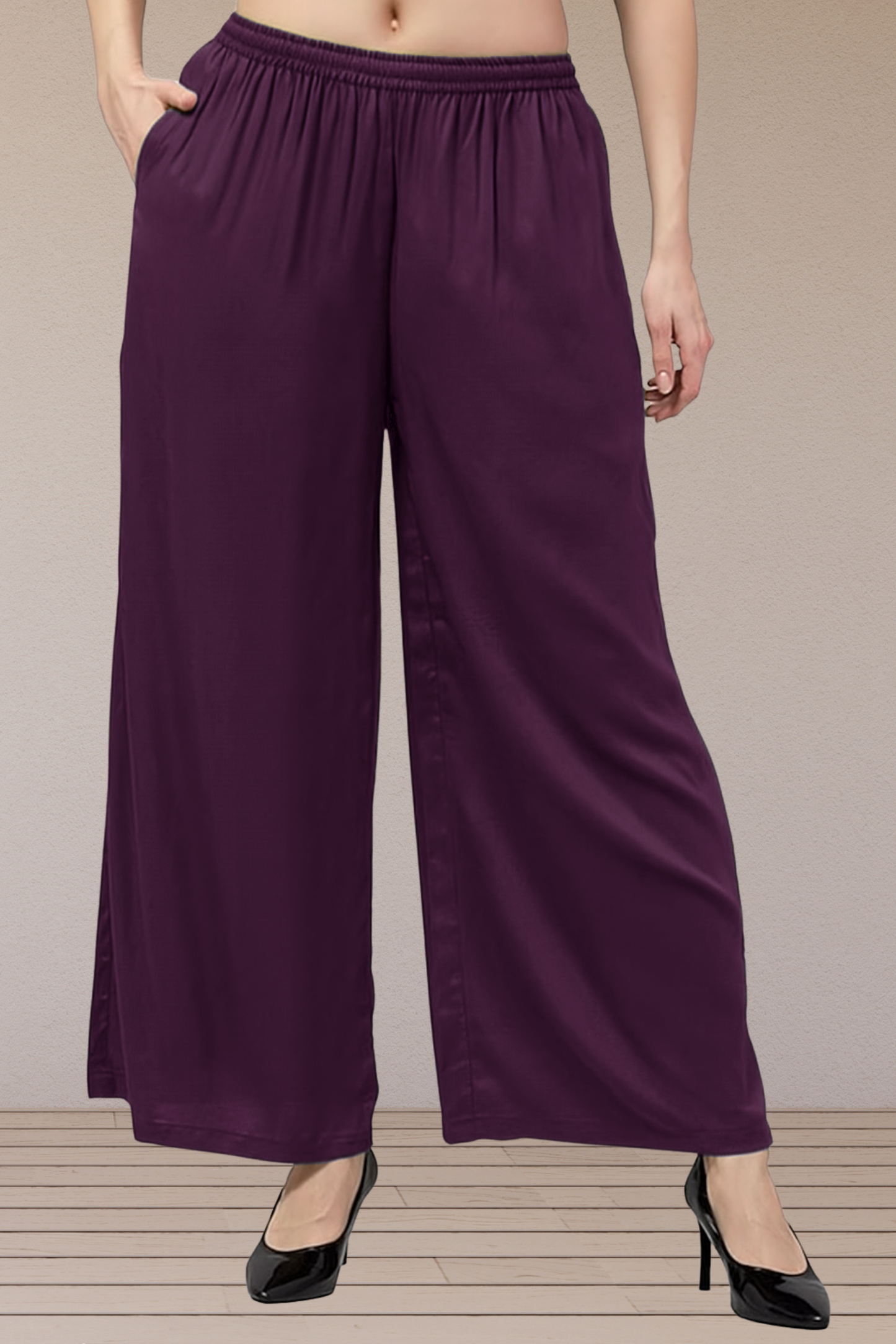 Wine Flared Palazzo Pant