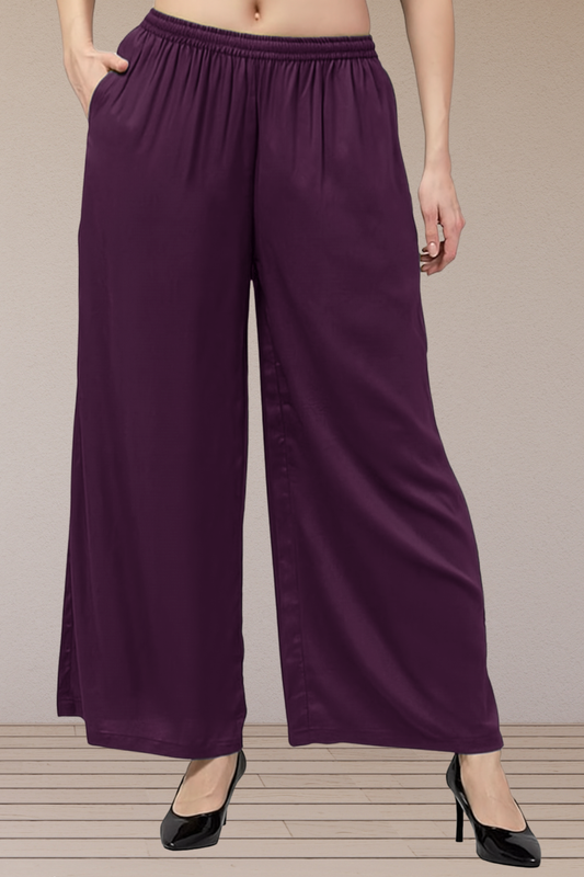 Wine Flared Palazzo Pant