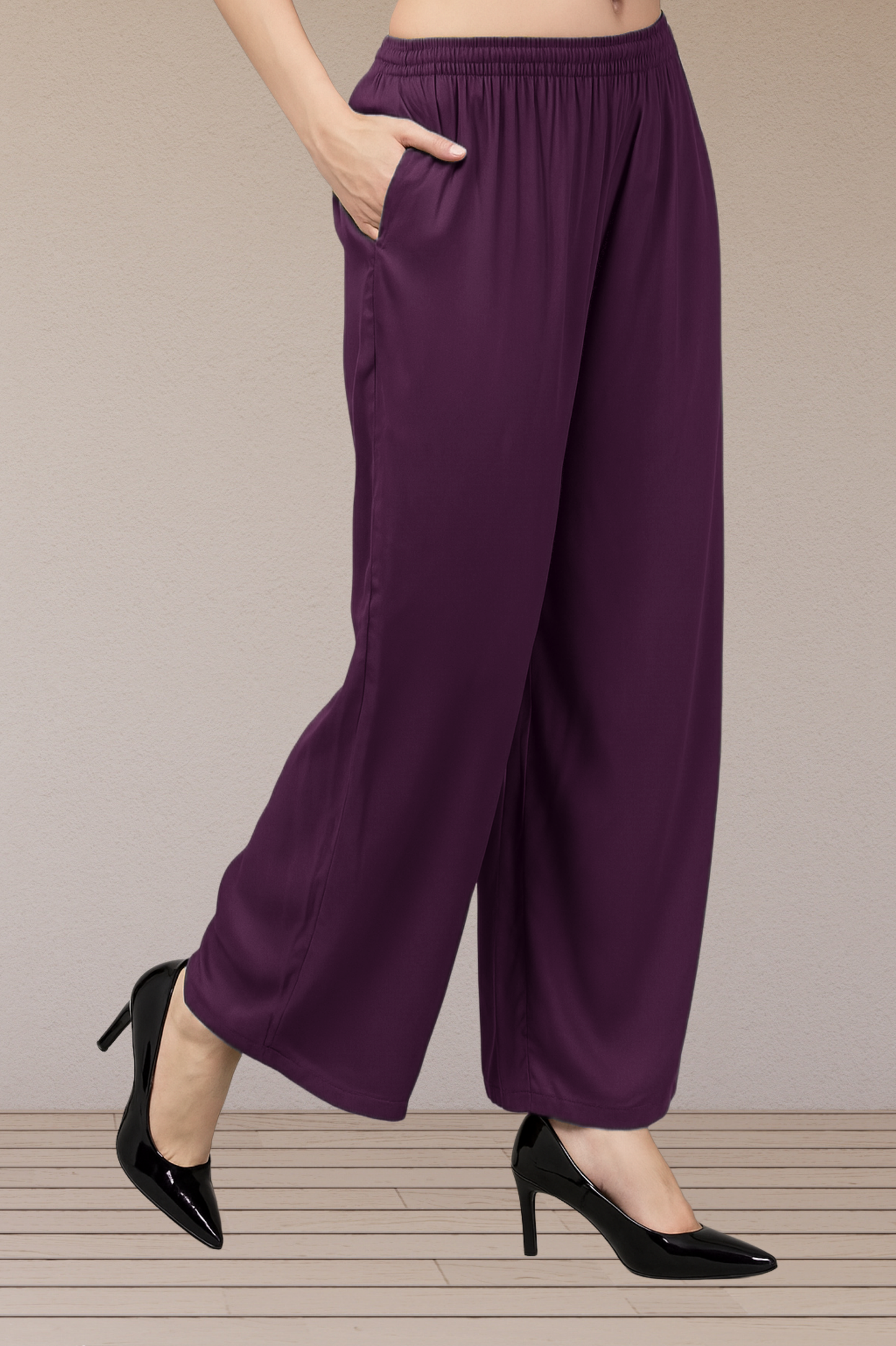 Wine Flared Palazzo Pant
