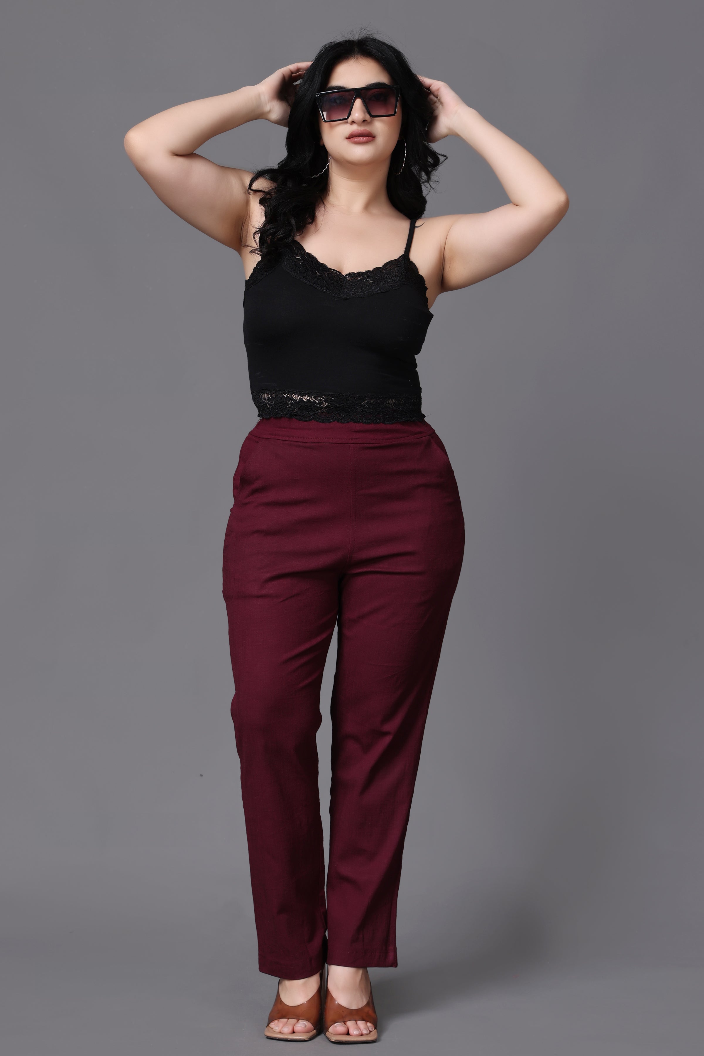 Get Lycra Trousers for Women, Free Size with best offers | Raneen.com