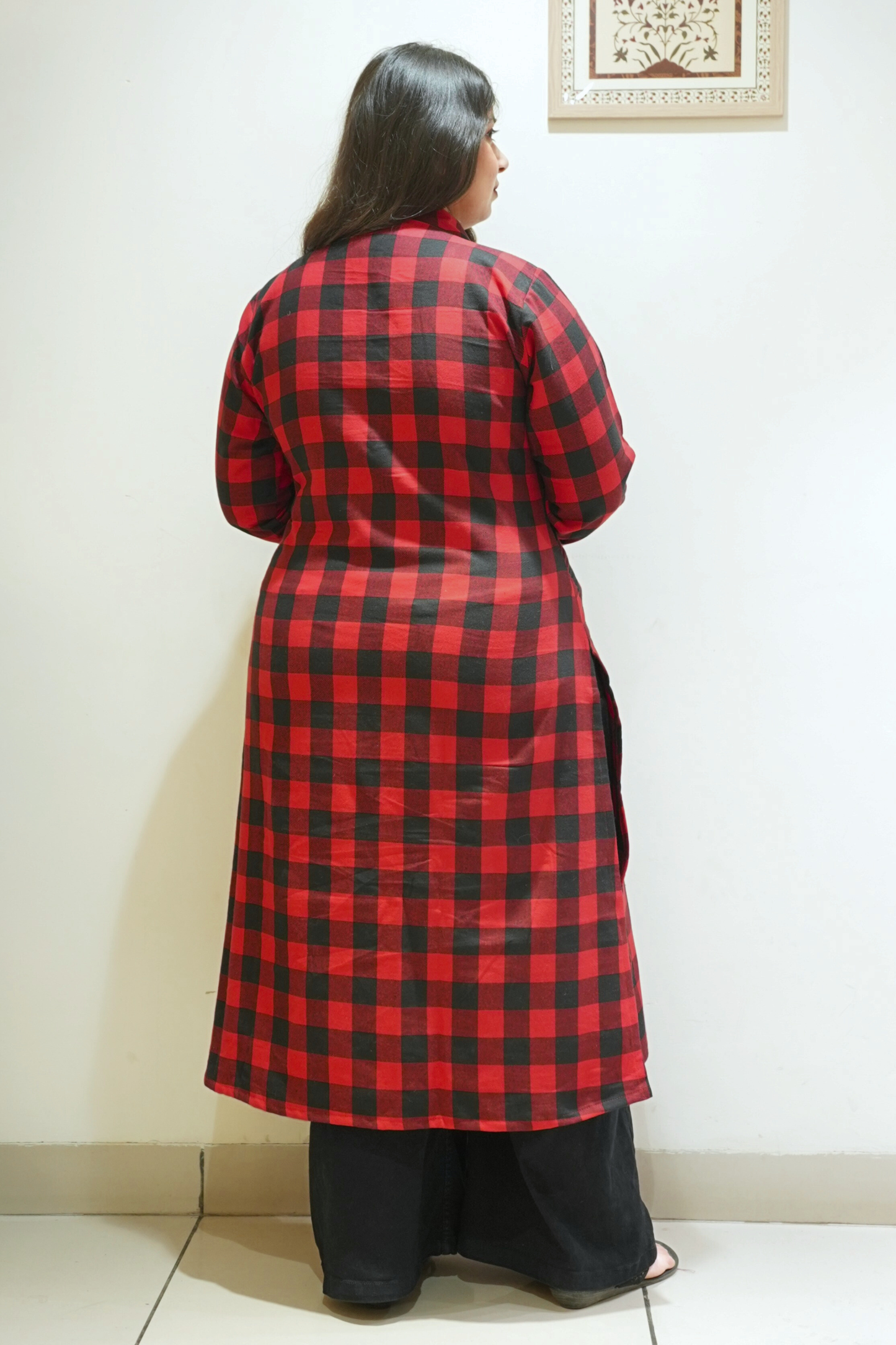 Fireside Checked A-line Woollen Kurta