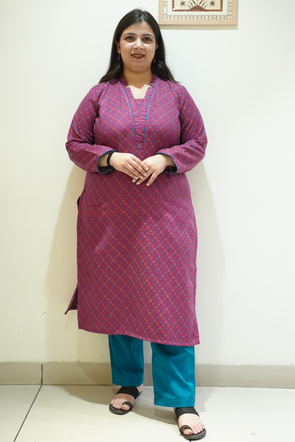 Fuchsia Coast Woollen Kurta