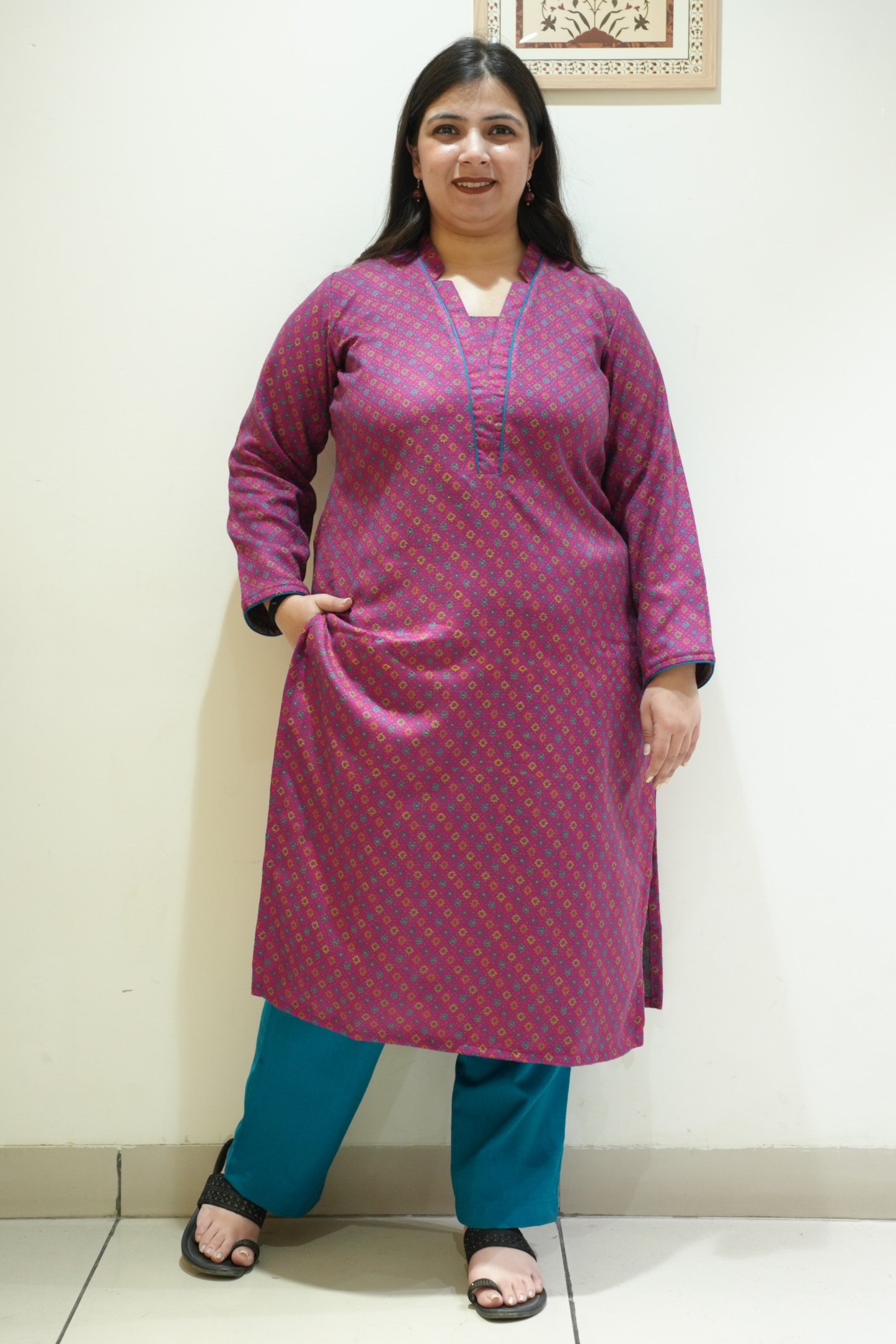 Fuchsia Coast Woollen Kurta