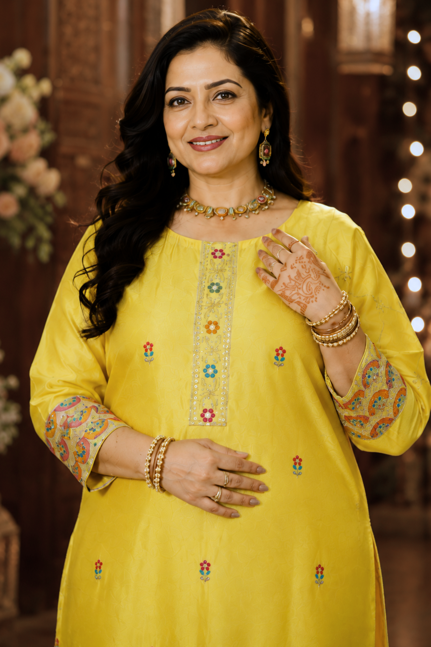 Saanvi Prabha Shimmer Suit With Zari Embroidery (Copy)