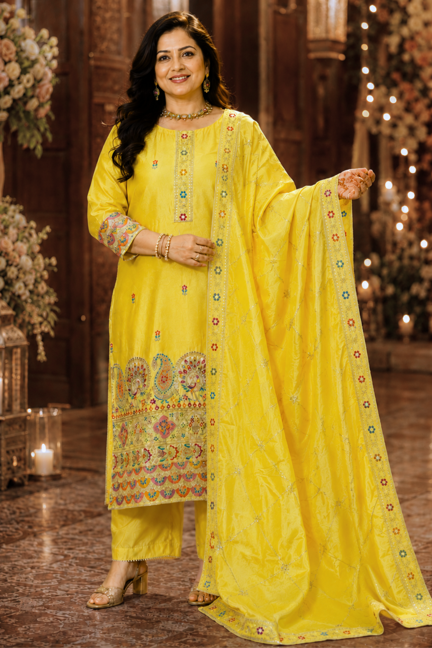 Saanvi Prabha Shimmer Suit With Zari Embroidery (Copy)