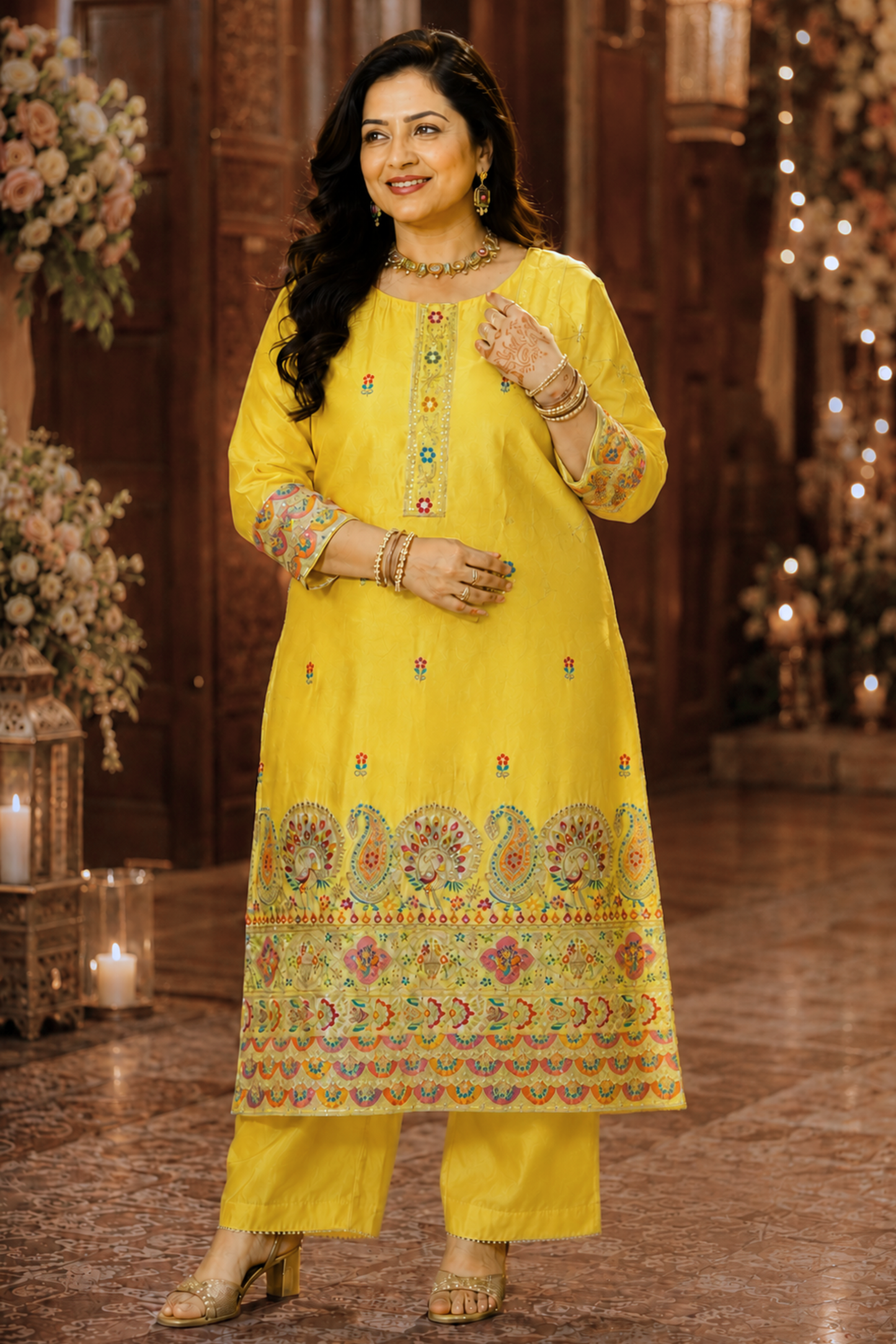 Saanvi Prabha Shimmer Suit With Zari Embroidery (Copy)