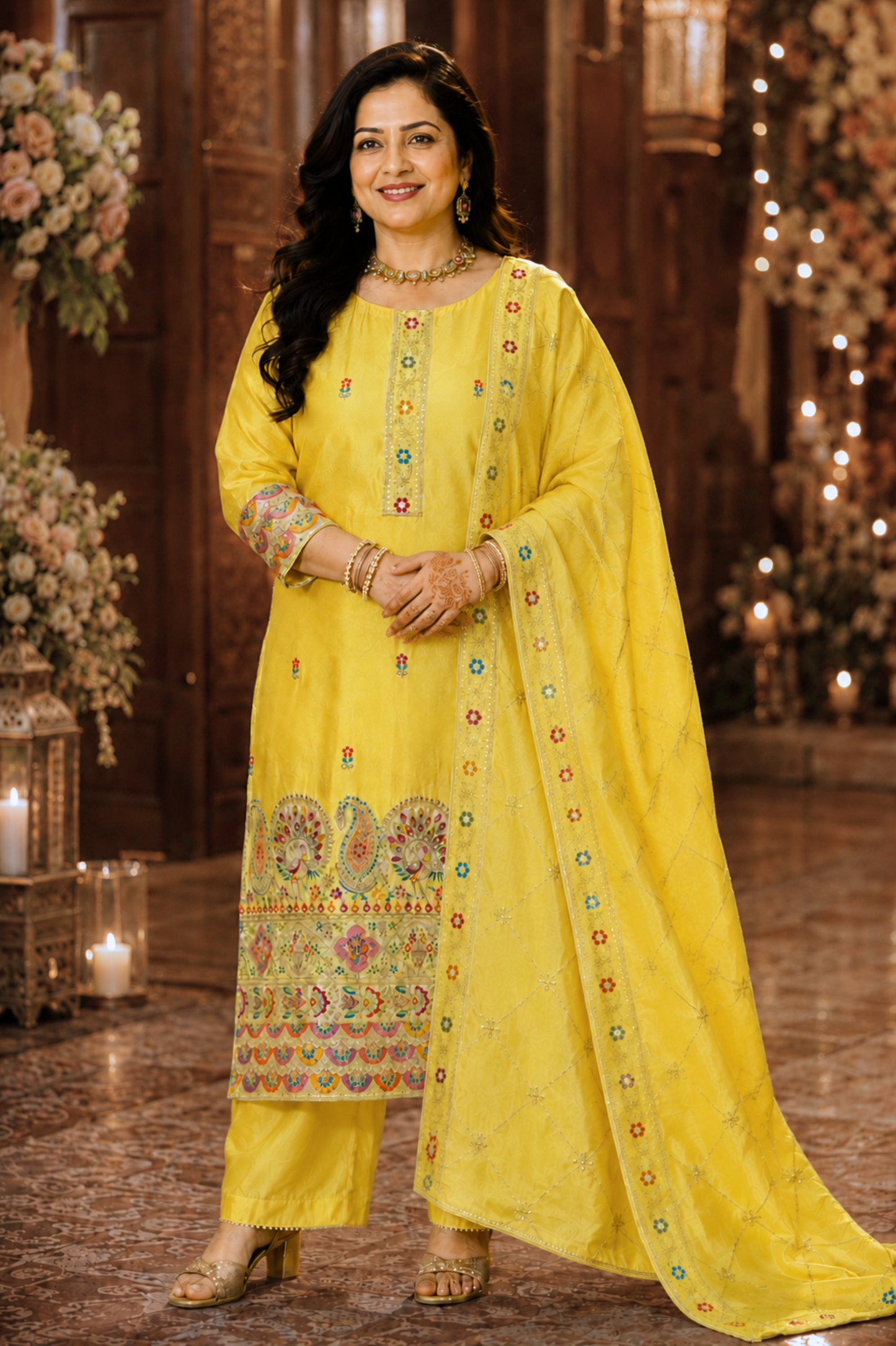 Saanvi Prabha Shimmer Suit With Zari Embroidery (Copy)