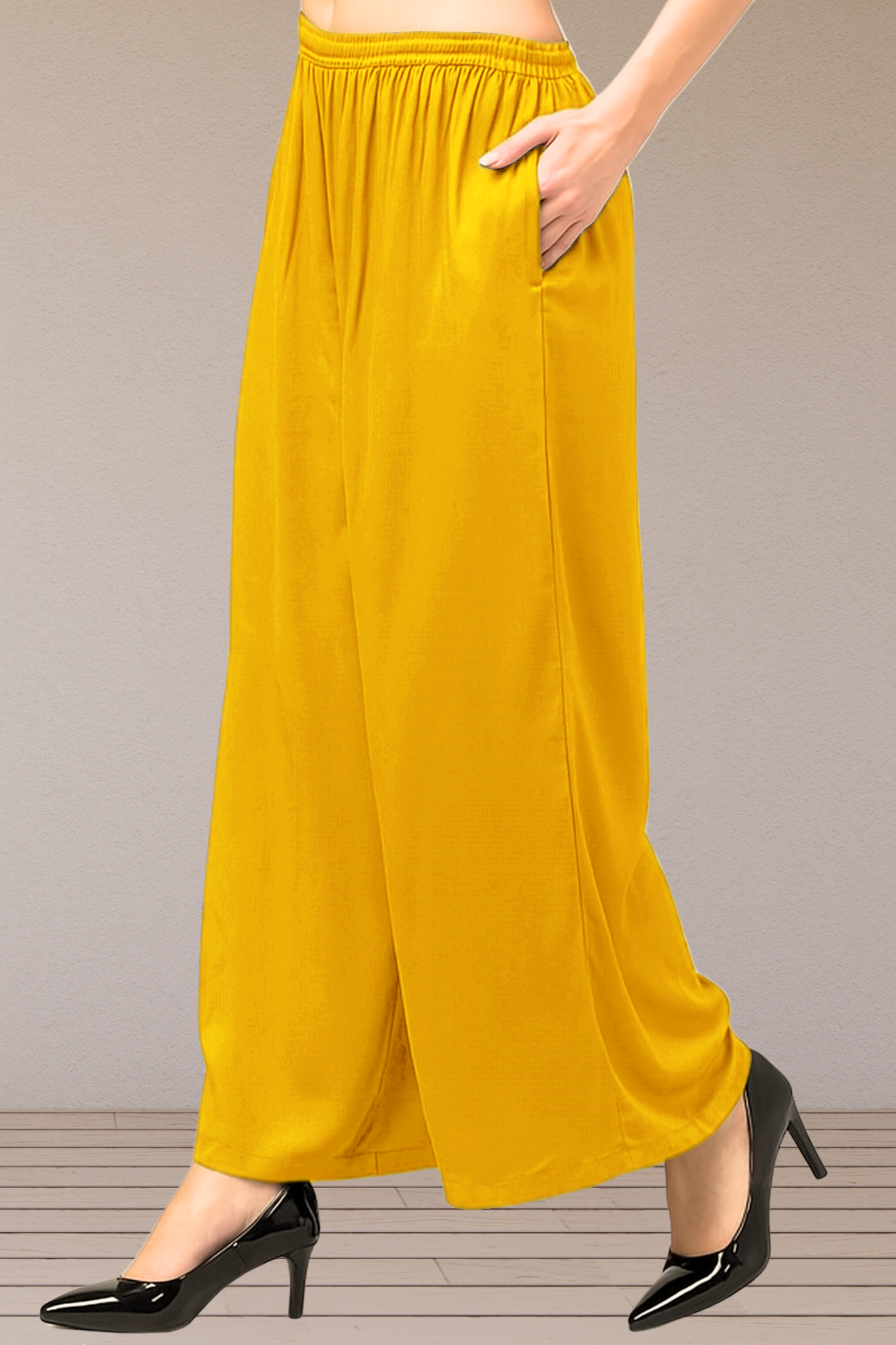 Yellow Flared Palazzo Pant