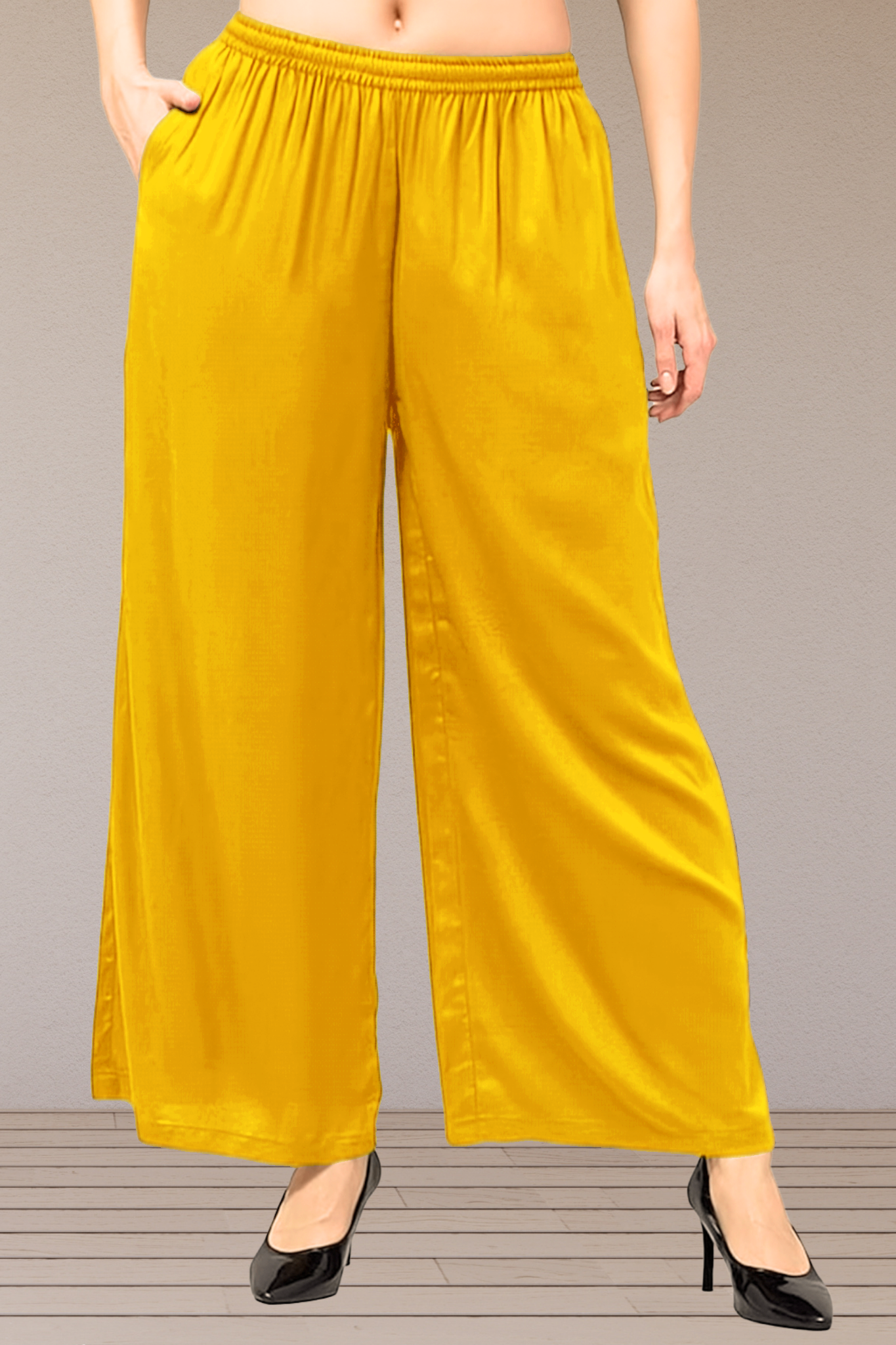 Yellow Flared Palazzo Pant