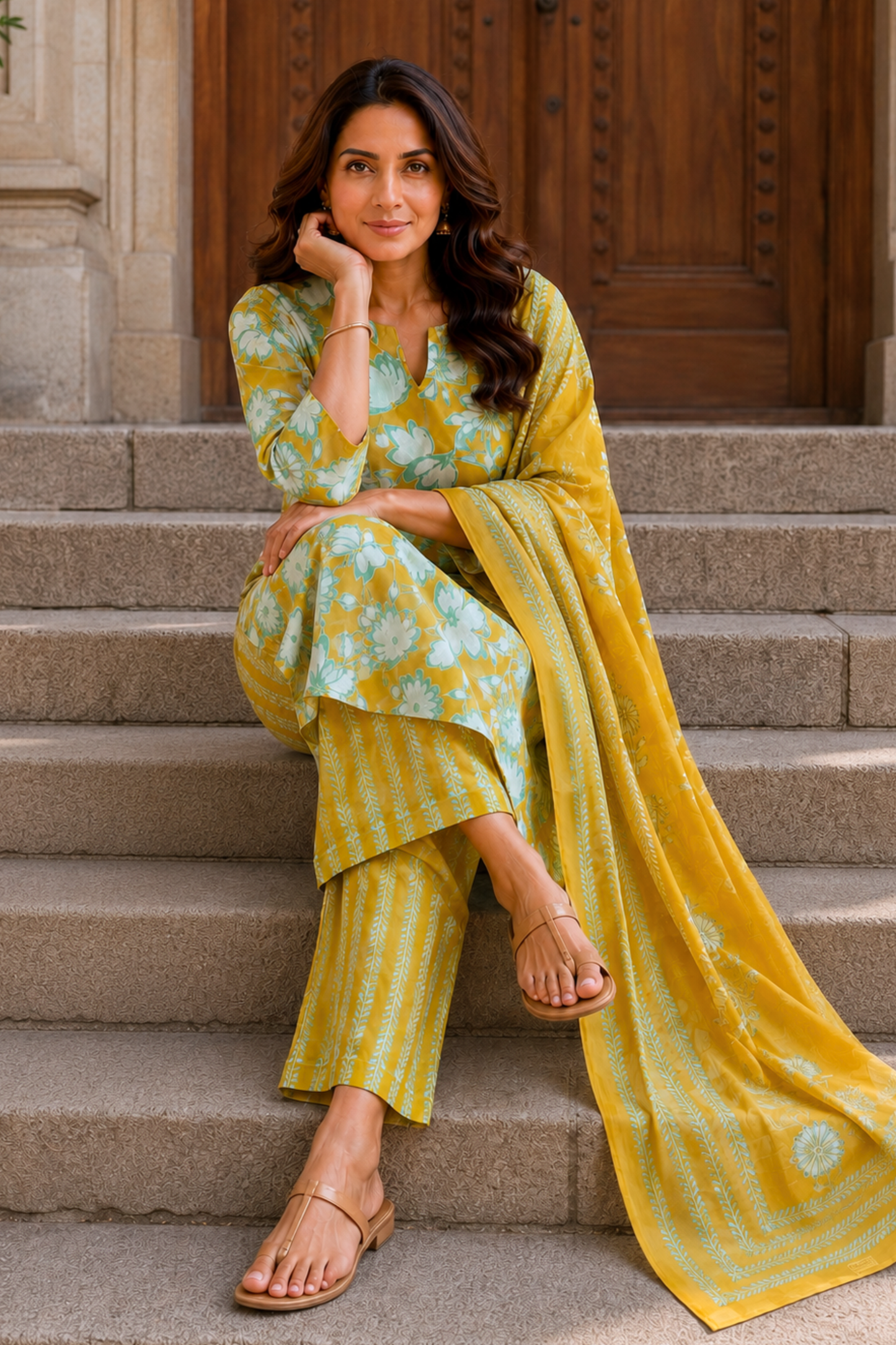 Summer Mimosa Cotton Suit Set