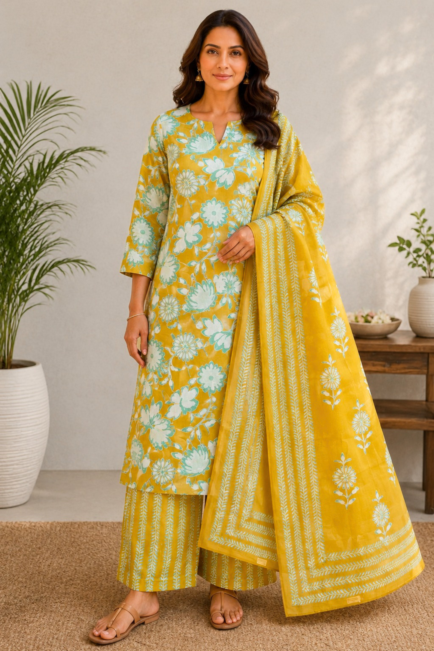 Summer Mimosa Cotton Suit Set