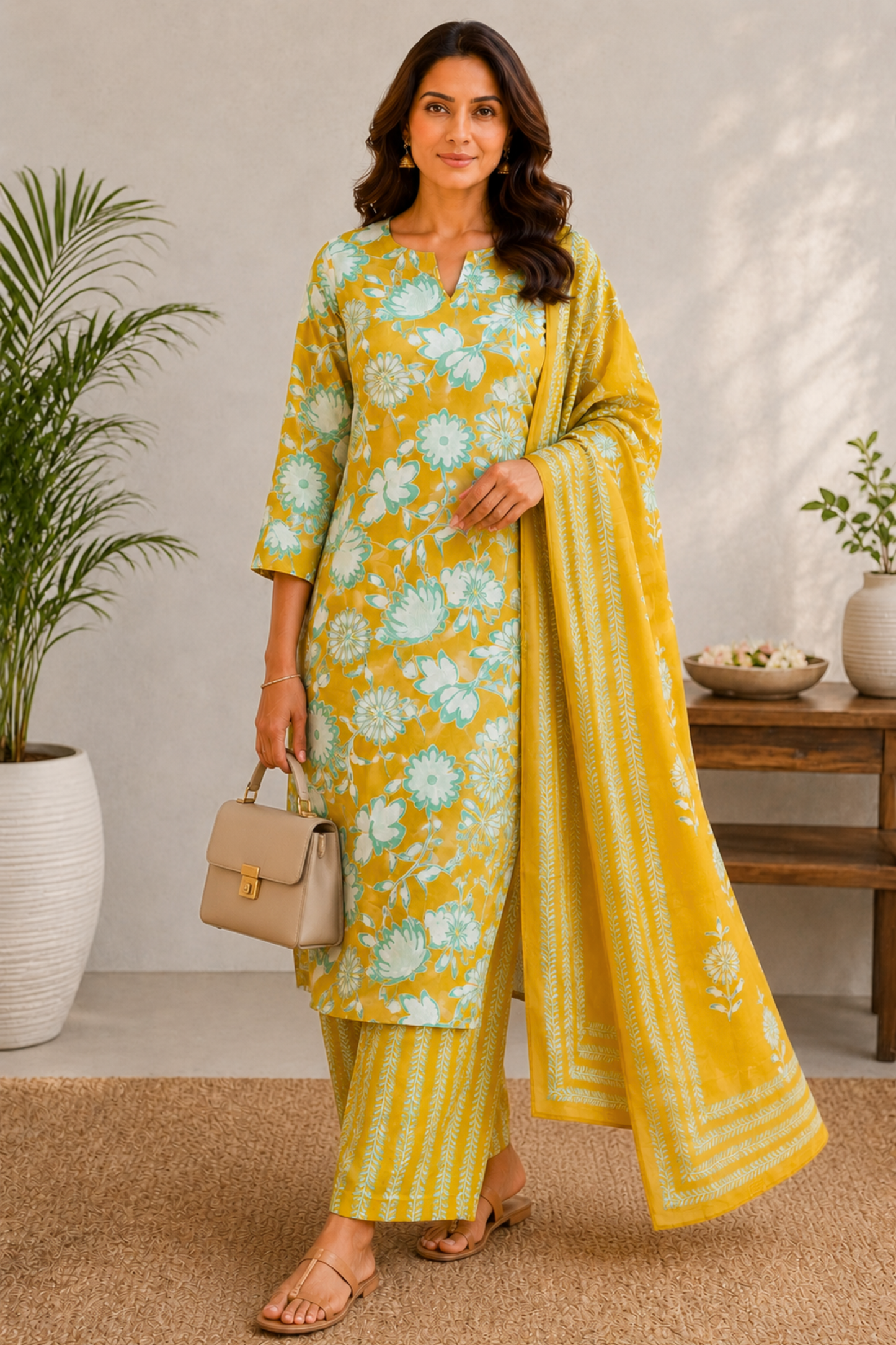 Summer Mimosa Cotton Suit Set