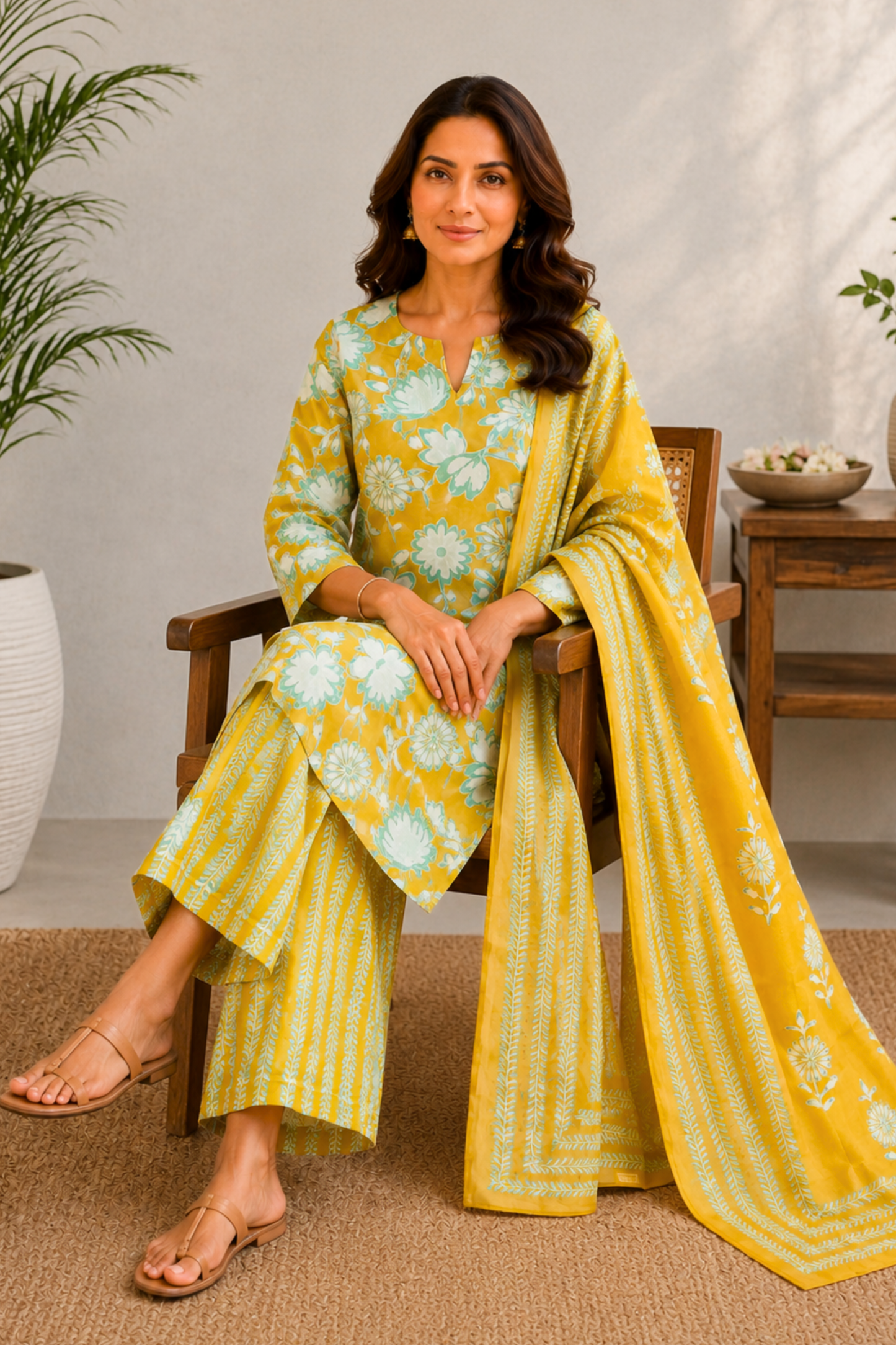Summer Mimosa Cotton Suit Set