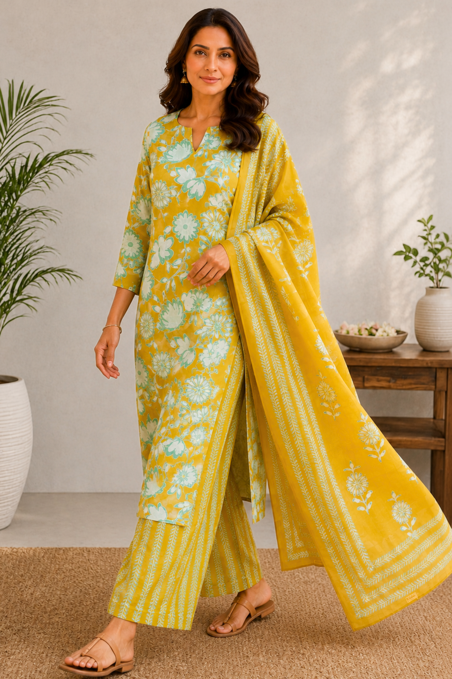 Summer Mimosa Cotton Suit Set