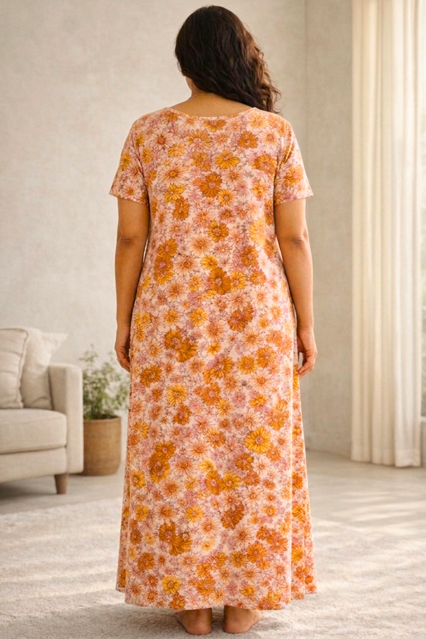 Honey Light Rayon Night Gown