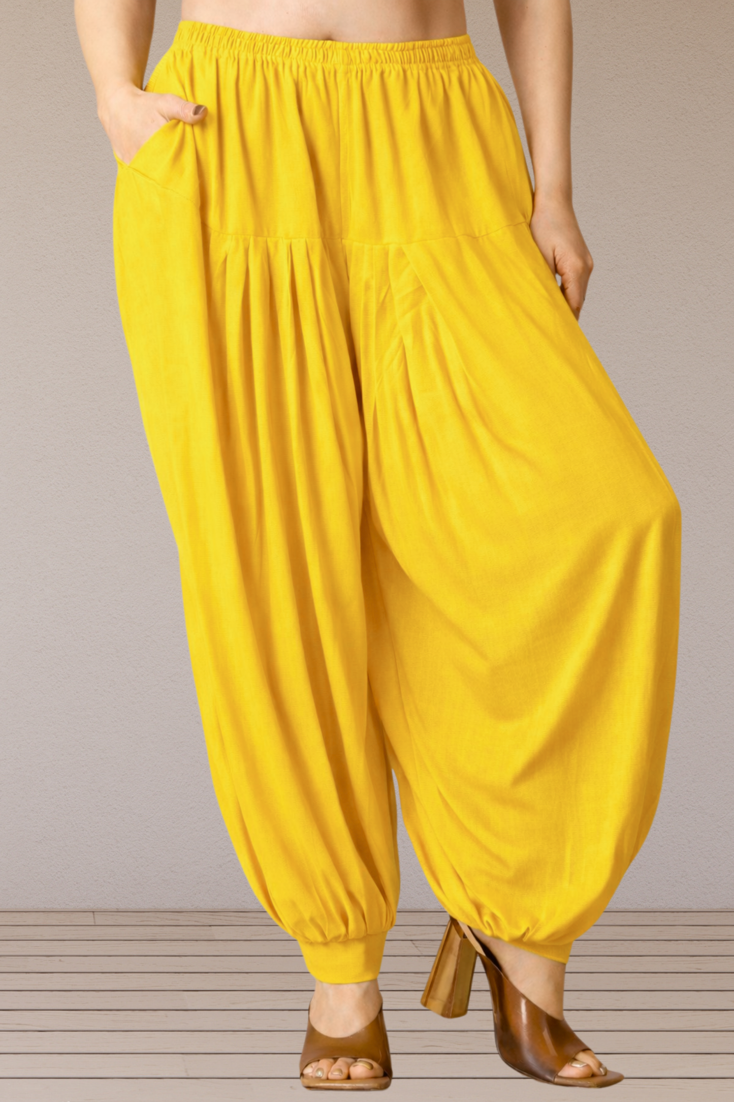 Yellow Rayon Afghani Salwar
