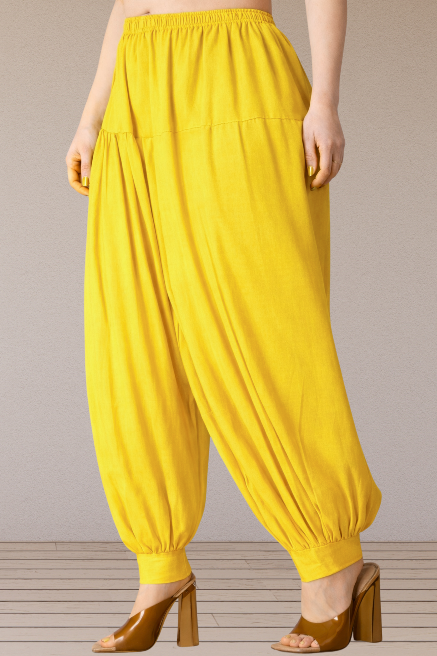 Yellow Rayon Afghani Salwar