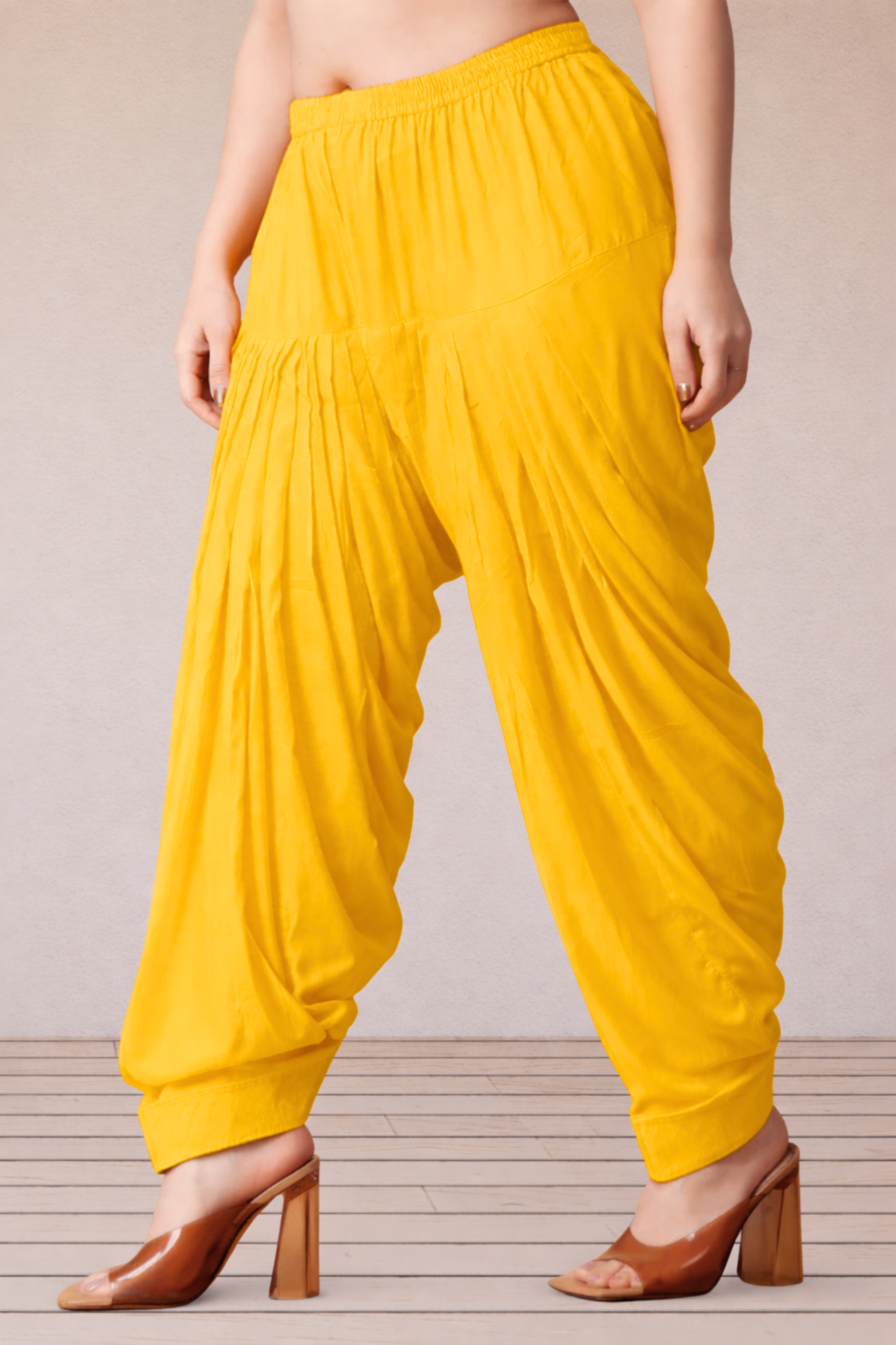 Yellow Rayon Patiala Salwar