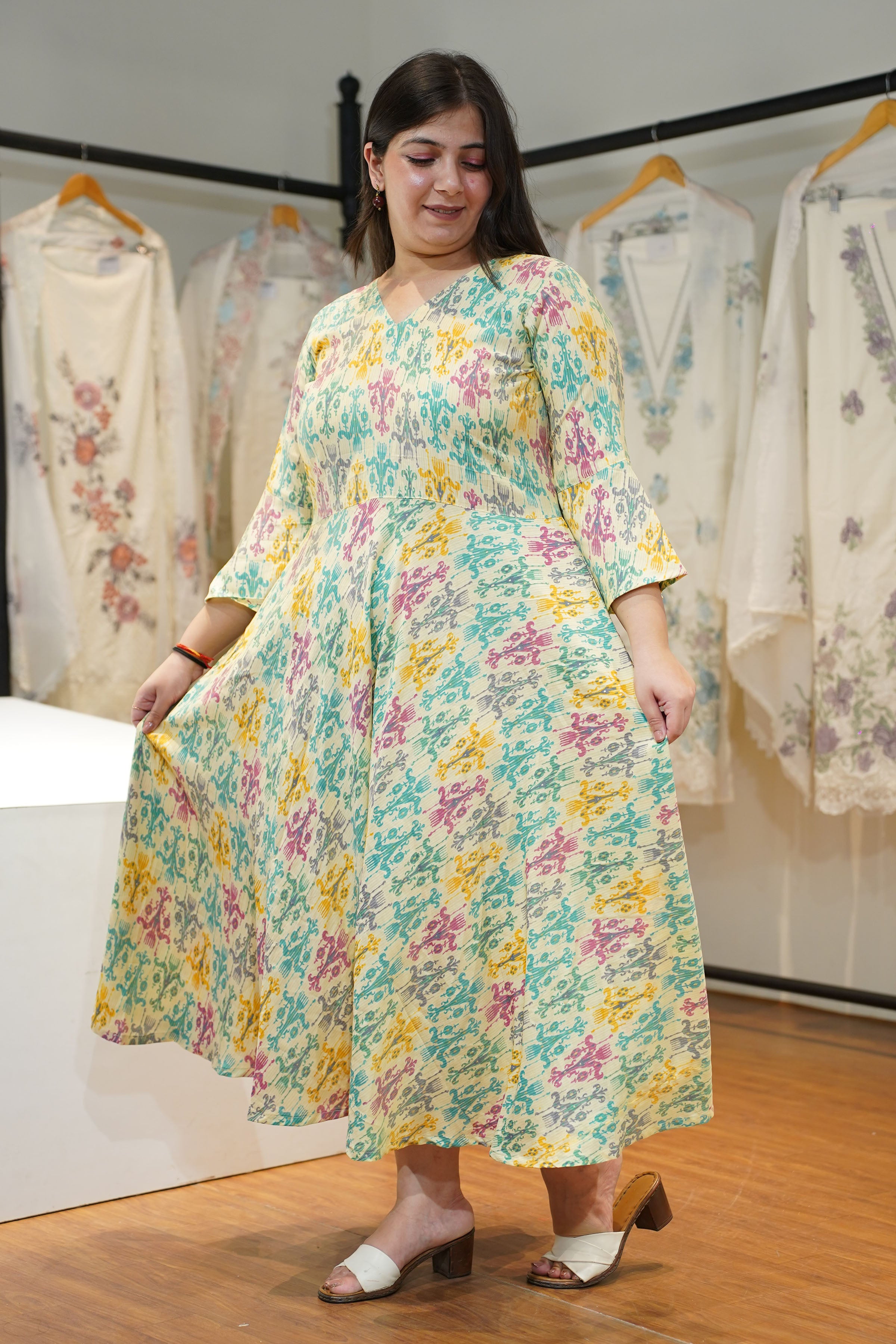 sachin and babi light blue dress Paisley Knit Maxi Dress