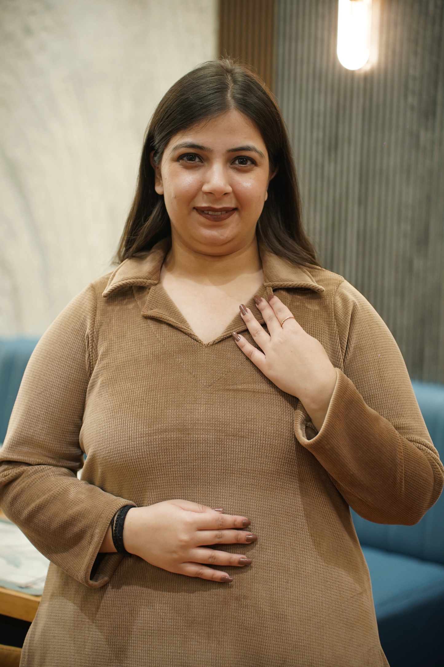 Warm Biscotti Velvet Co-ord Set