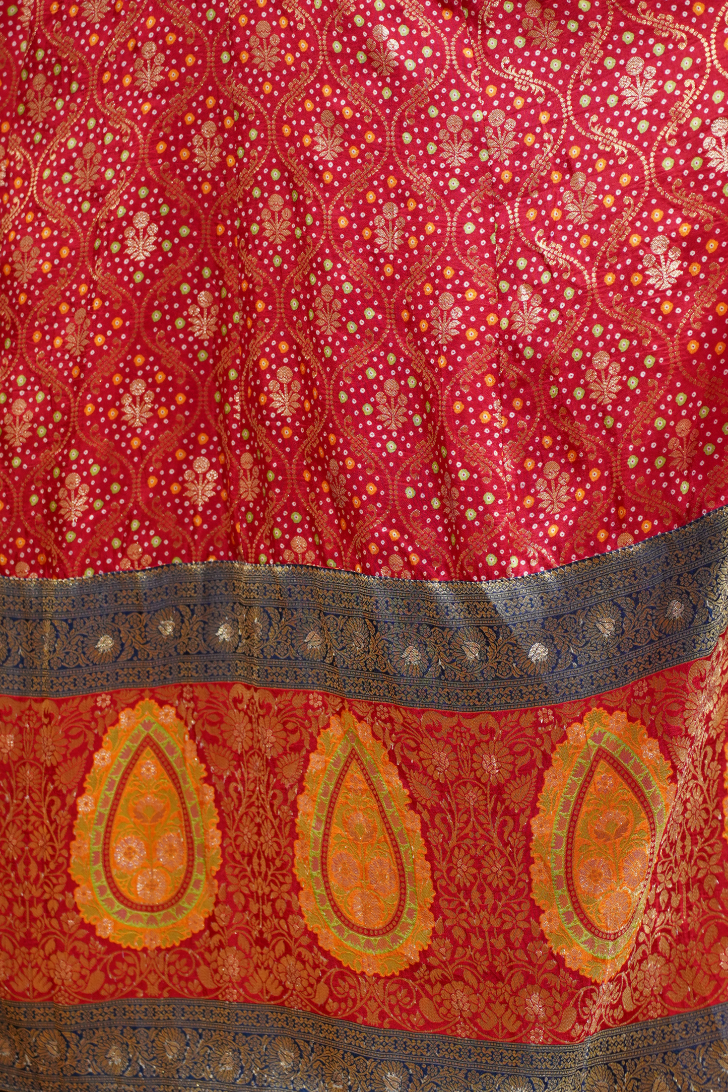 Aarohi Red Silk Dress with Jacquard Weave