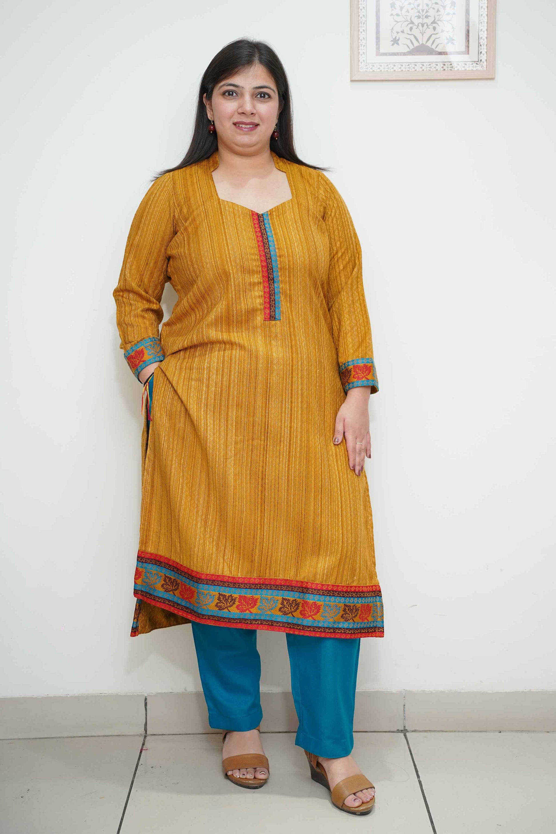 Amber Glow Woollen Kurta Set