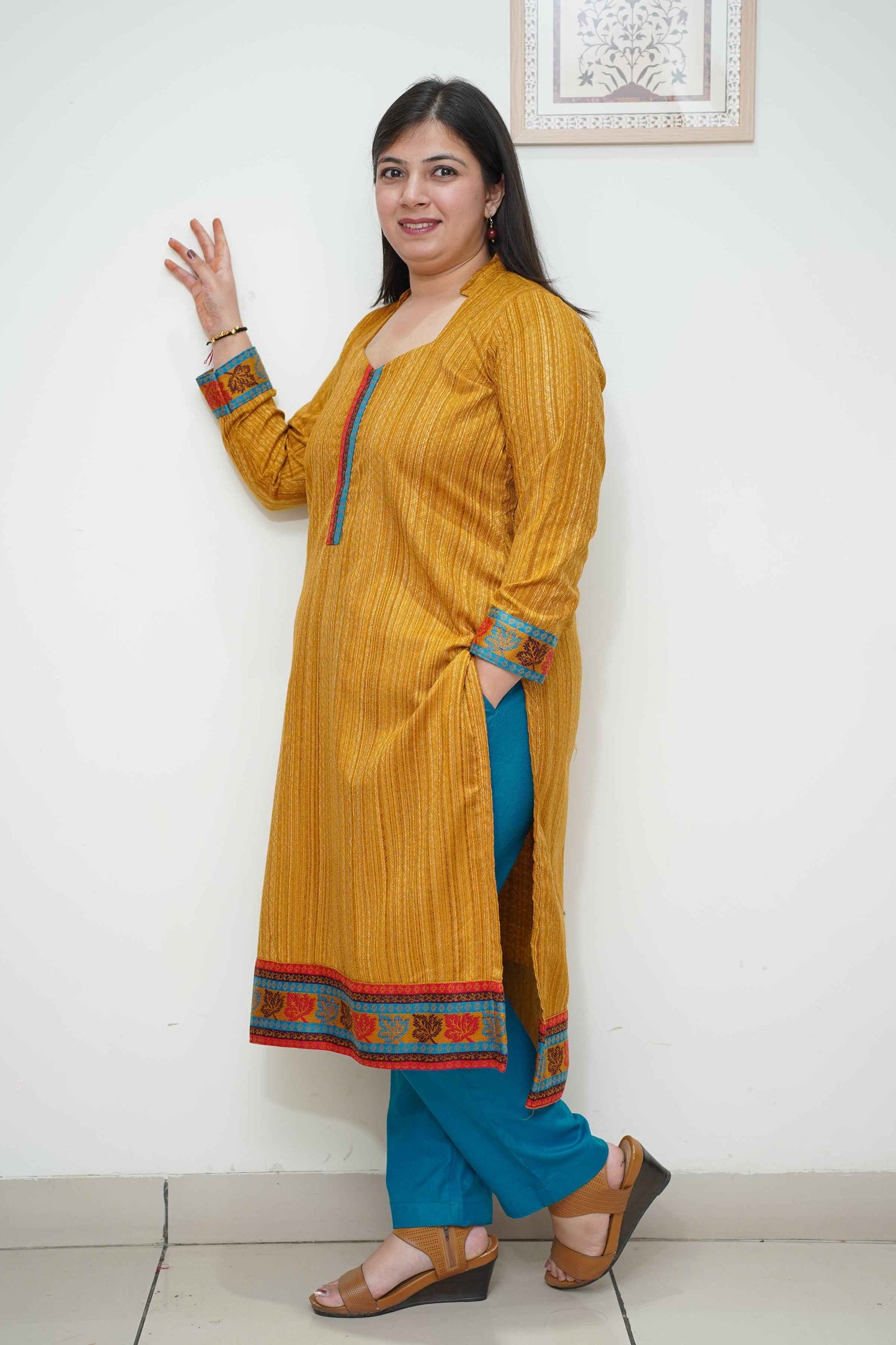Amber Glow Woollen Kurta Set