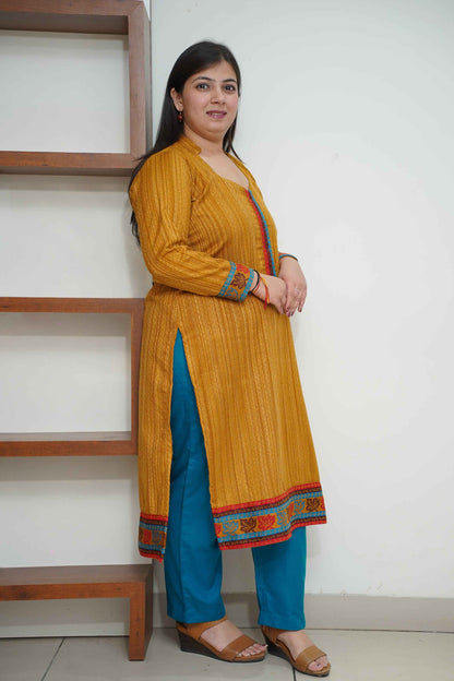 Amber Glow Woollen Kurta Set