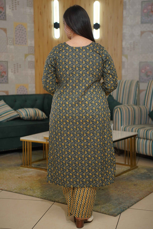 Amber Forest Kalamkari Suit Set