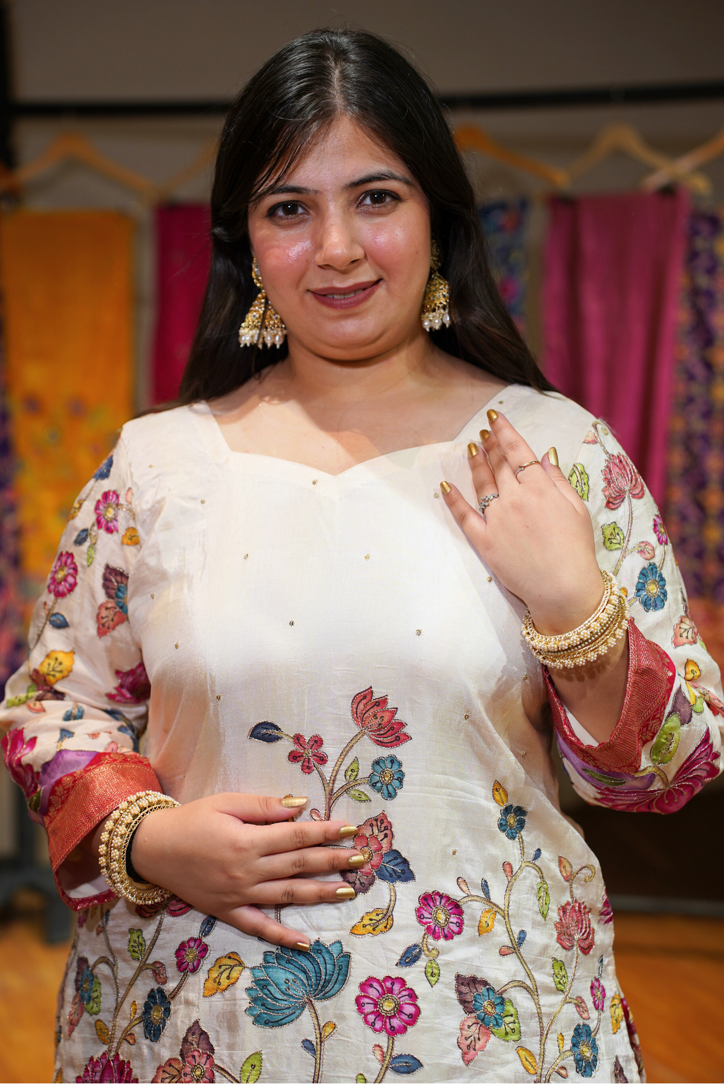 Ananya Red Sharara Suit with Floral Motifs