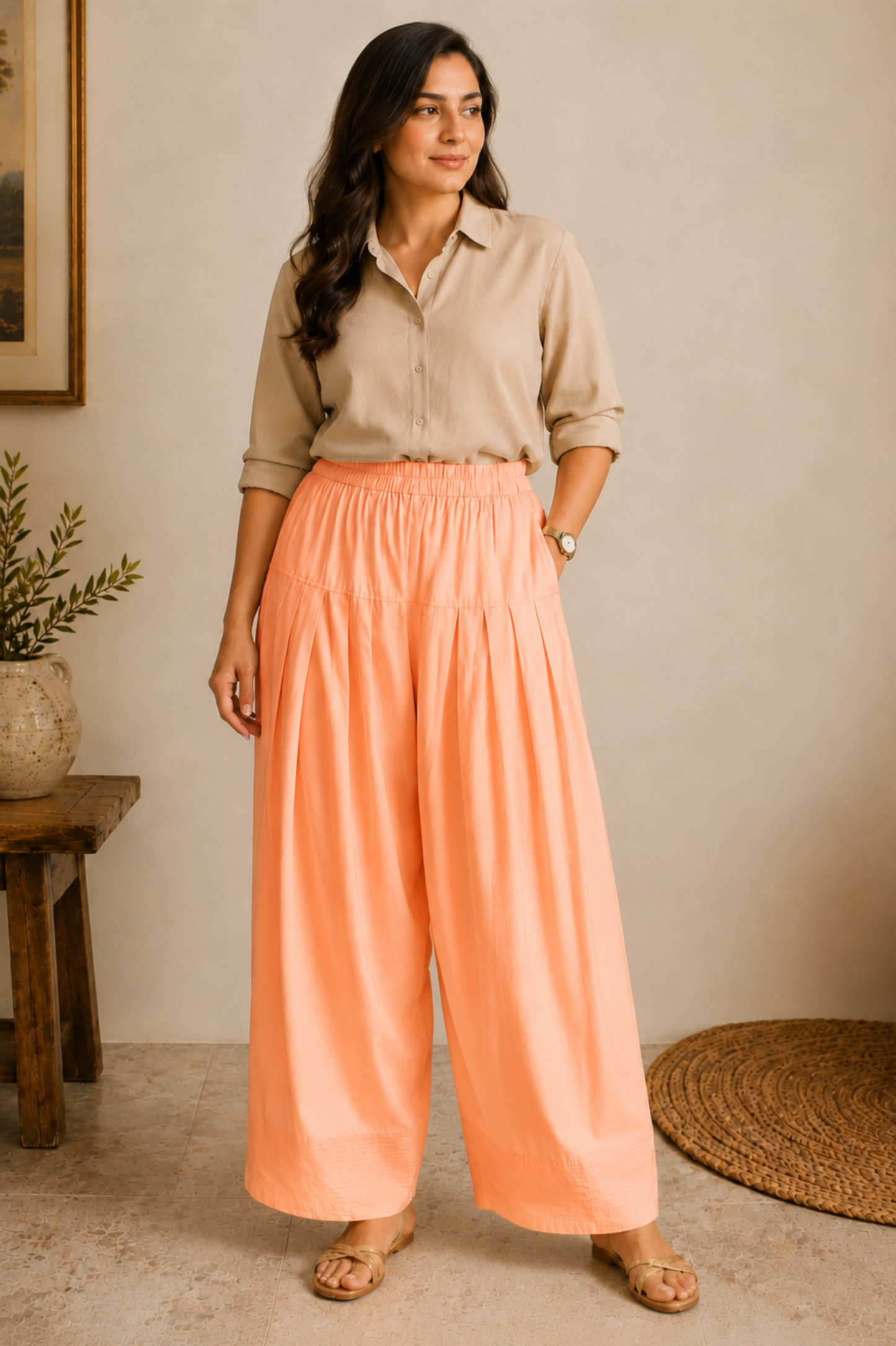 Apricot Rayon Farshi Salwar