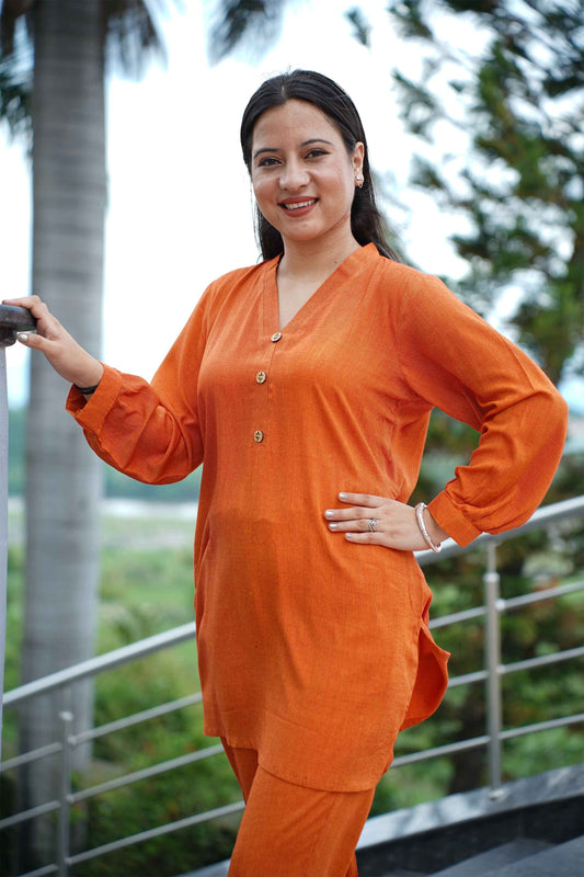 Autumn Rust Rayon Co-ord Set