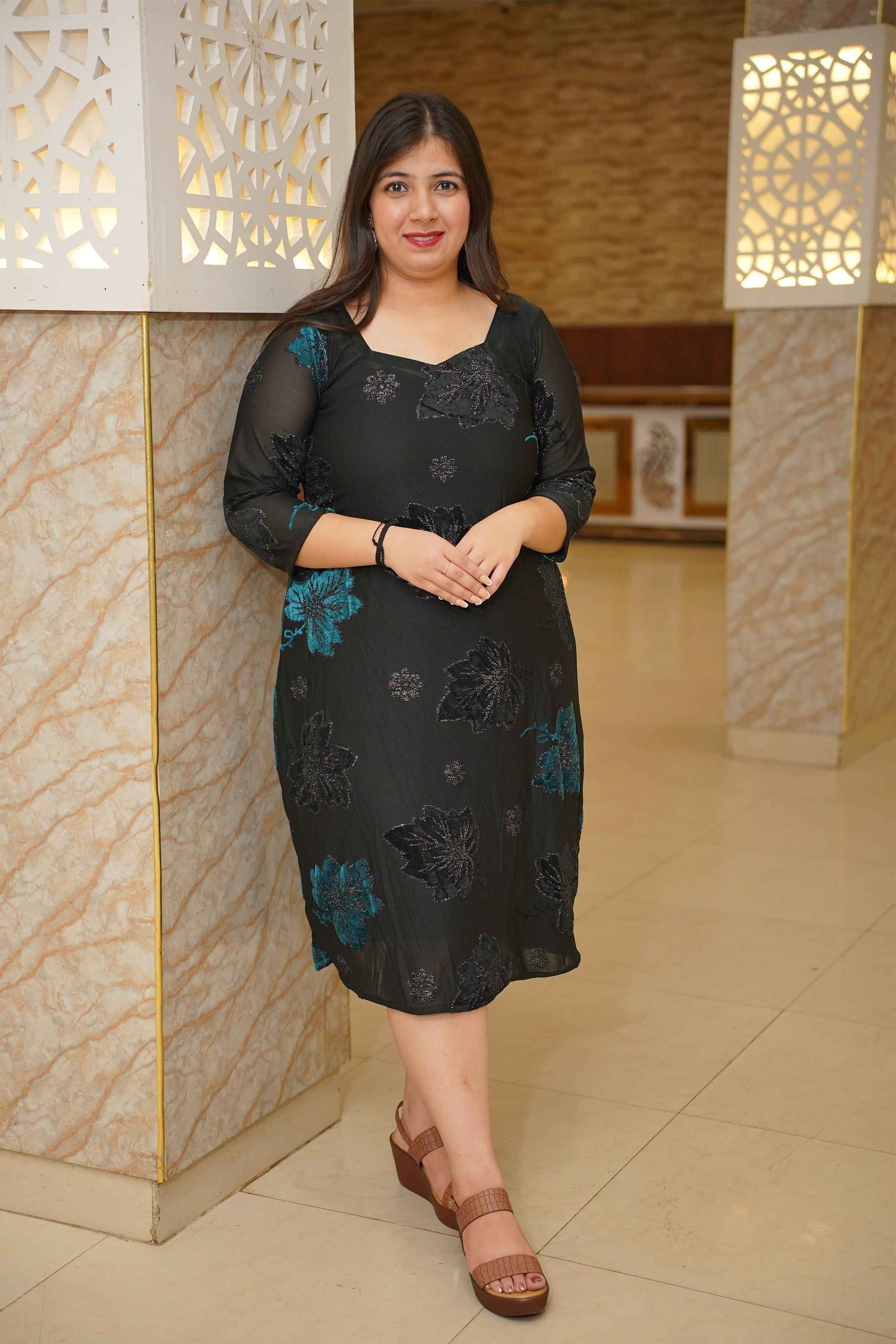 Emerald Ivy Cocktail Calf Dress