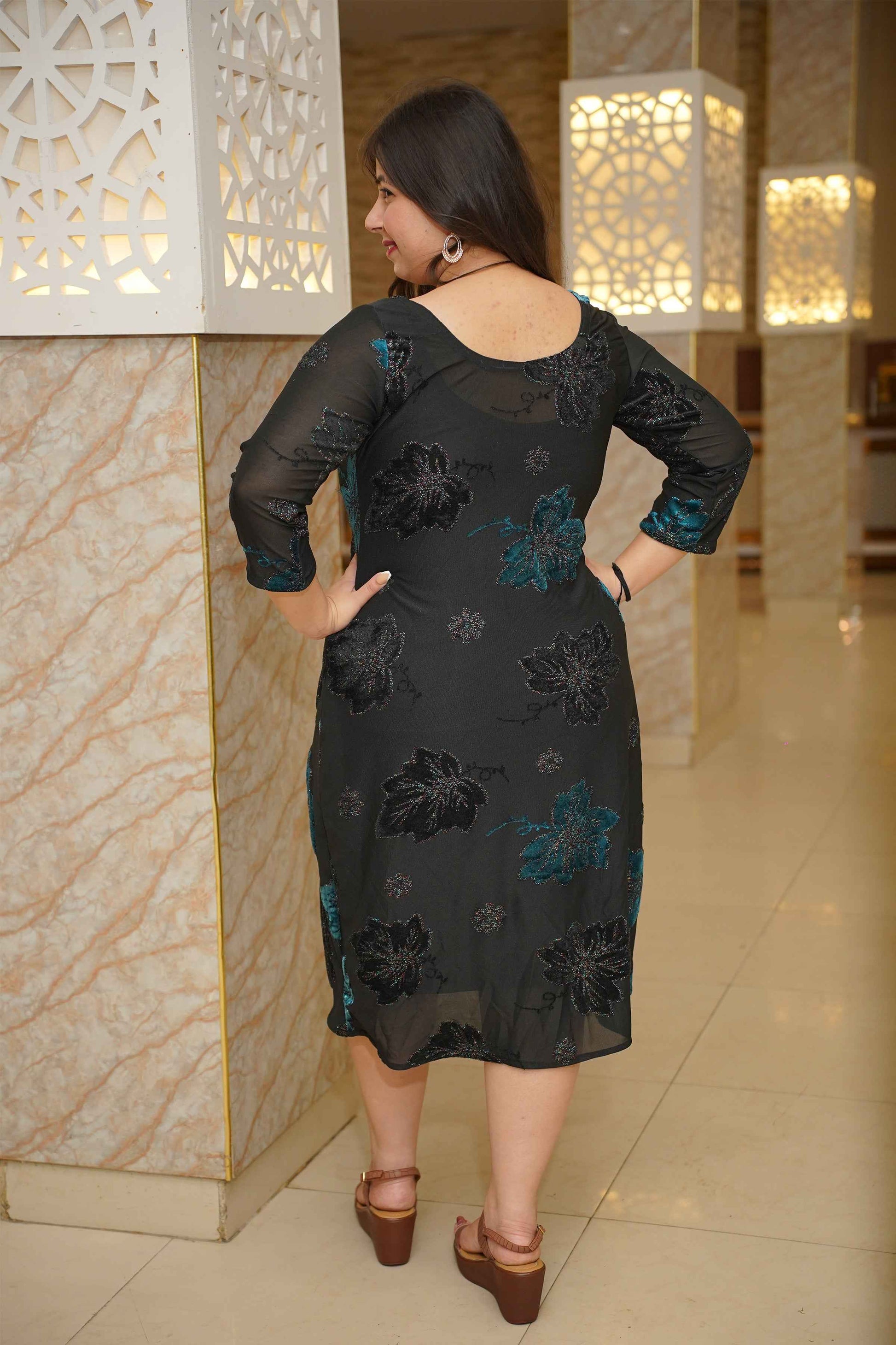 Emerald Ivy Cocktail Calf Dress