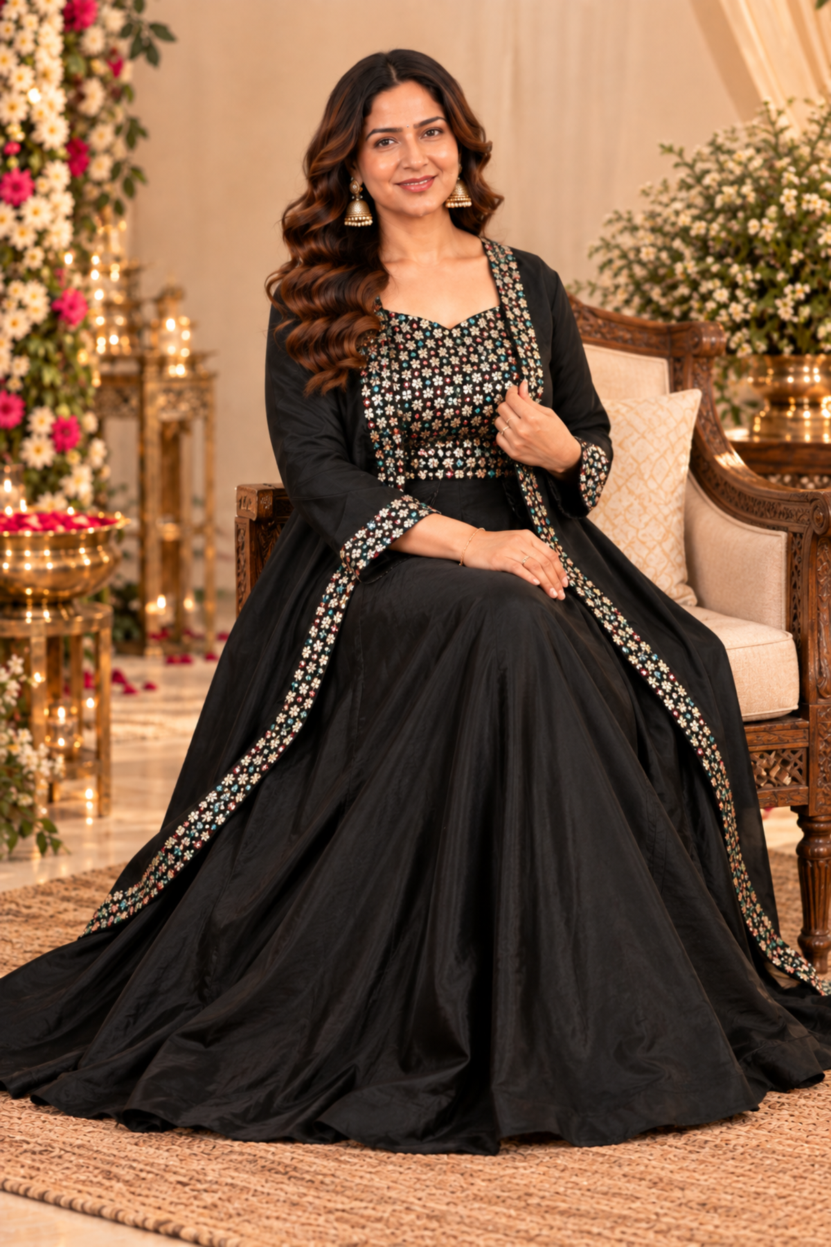 black shrug for dress Raabta with Skirt Size:S (8) details:Statement Back Detail Every Single Look from Casual jackets Showing off