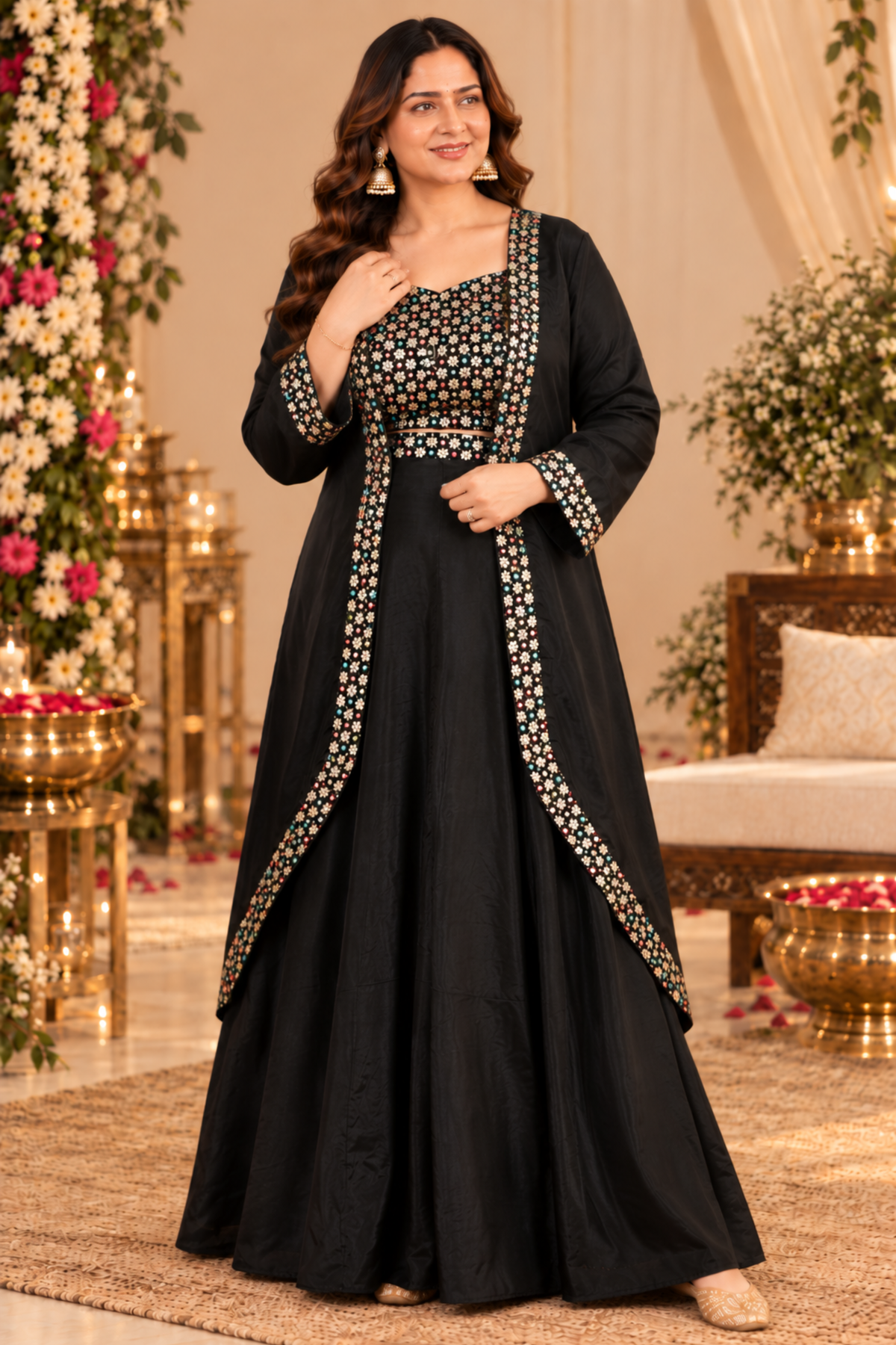Raabta Shrug Dress with Skirt
